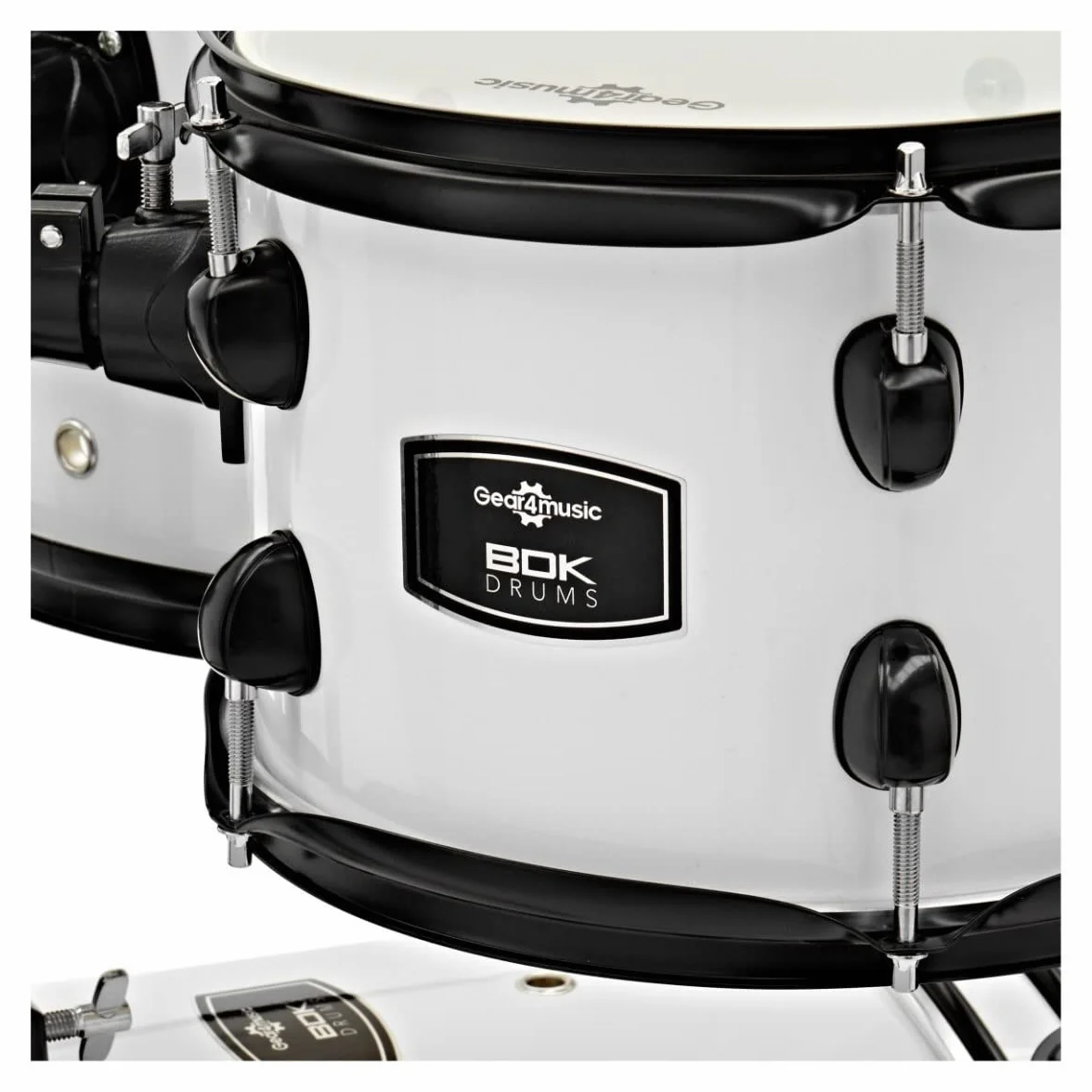 BDK22 Kit de batería acústica completa tamaño Rock con platillos y hardware Blanco