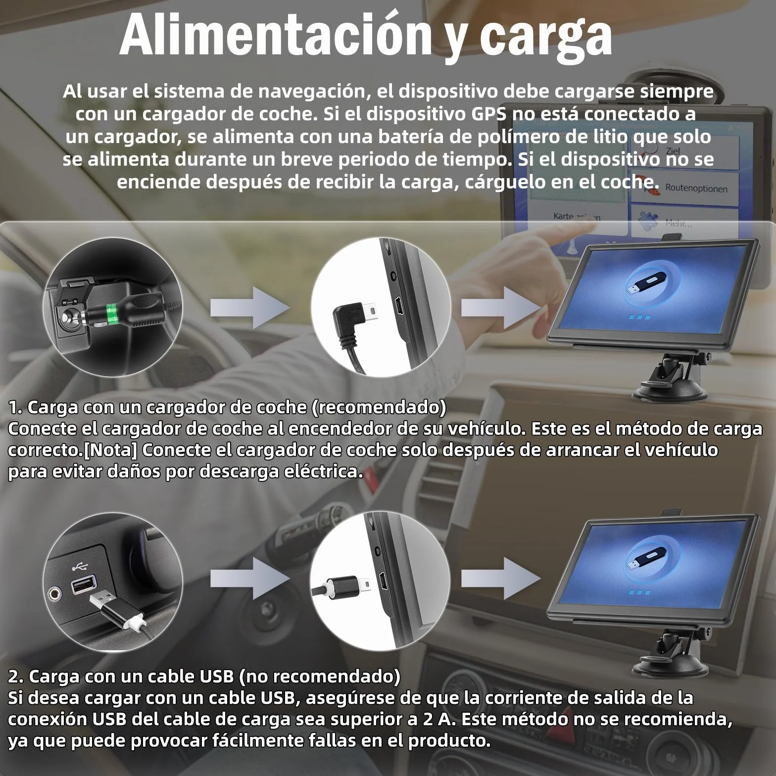 Riloer Navegador GPS Coche, GPS Camiones Profesional para Coche, camión, camión, Autocaravana, Pantalla de navegación satélite de 7 Pulgadas con Soporte transmisor FM, para Cambiar de Idioma