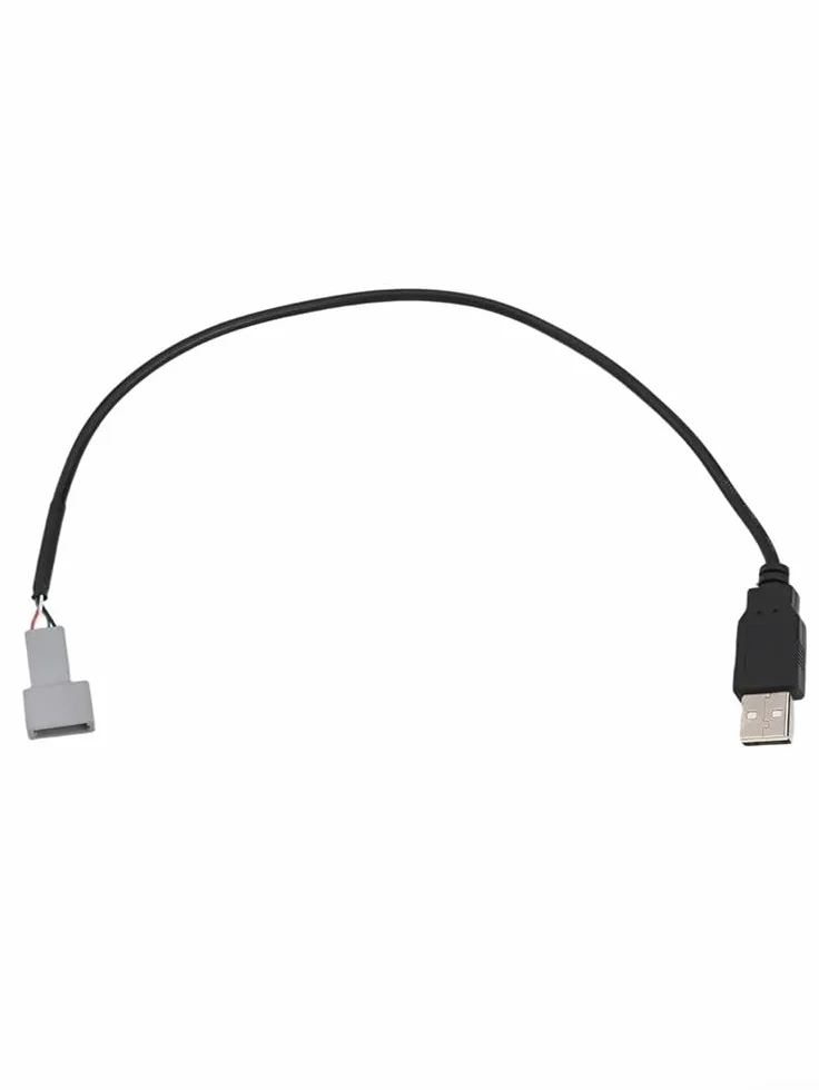 Cable adaptador USB para for kia para for hyundai para for android Multimedia de 4 pines hembra a macho Material ABS negro se adapta a radio de coche USB2.0 20CM conexión segura (USB)