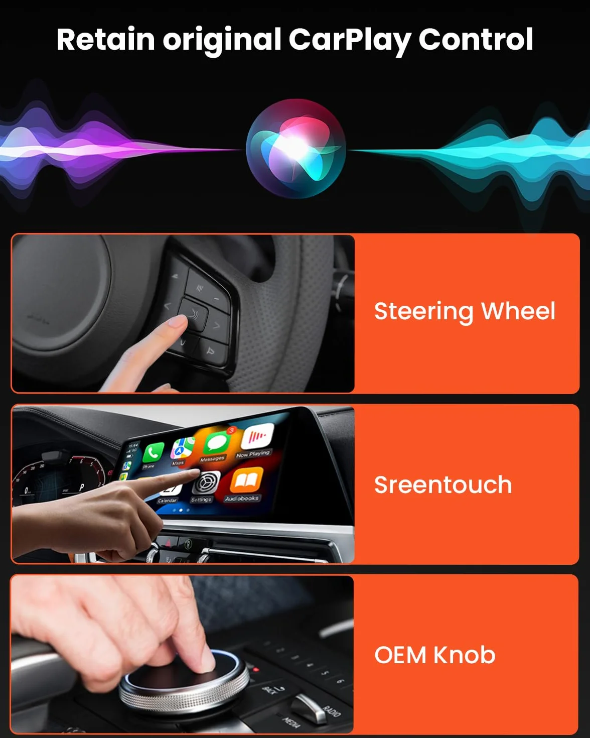 GEEKERA Adaptador CarPlay Inalámbrico para Apple: Modelo 2026 Wireless CarPlay para Coche, Convierte Cable a Wireless, Compatible con iPhone iOS 12+, USB A/C y Vehículos 2016+, Negro