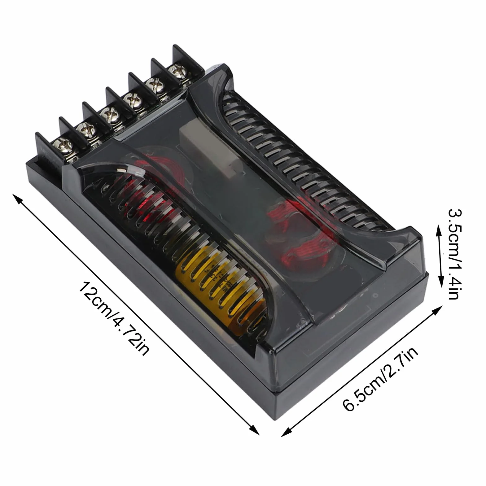 Divisor de Frecuencia para Coche, Crossover de Altavoz de 2 Vías con Protección contra Sobrecorriente y Disipación Térmica, Potencia 100W 12V para Mejorar Graves y Claridad de Sonido