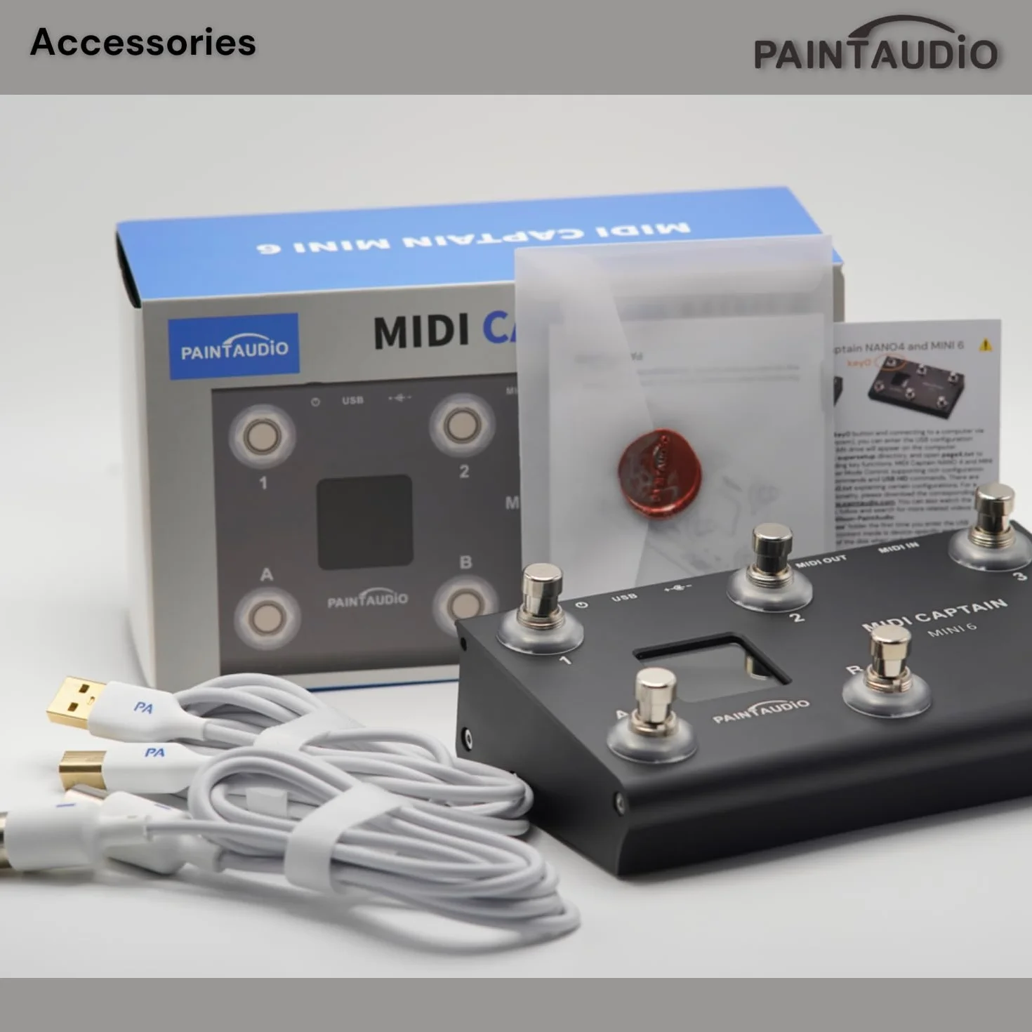 PAINTAUDIO MIDI Captain Nano 4/MINI Controlador multiefectos de teclados sintetizador USB-MIDI, software musical Bias, compatible con todos los comandantes de PC/CC/Note (MIDI Captain MINI 6)
