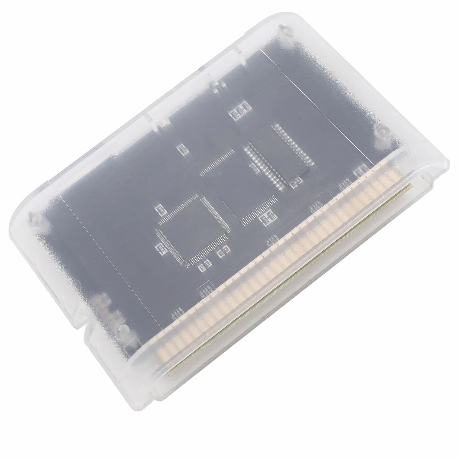 Videocasete para Juegos Mega Drive Genesis Master System 32X, Tarjeta de Juego 3000 en 1 con Tarjeta de Memoria, Soporte Versátil, de Región Flexible (Blanco transparente)