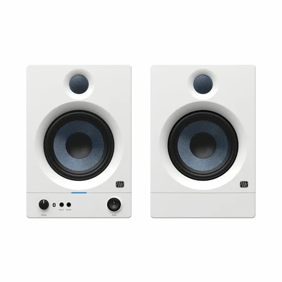 PreSonus Eris 5BT Gen 2, Altavoces Activos de Escritorio 5" con Bluetooth para Multimedia, Juegos, Producción Musical de Calidad Estudio, Potencia 100 W - Blanco | Monitores de estudio de 5" con Bluetooth para multimedia, juegos, producción musical, 100 W