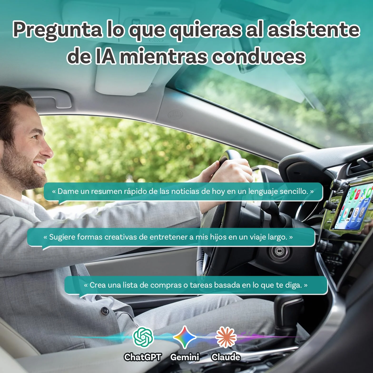 Ottocast Mini Pico, Novedad 2026, Adaptador inalámbrico 2-en-1 CarPlay Android Auto, Cambio de Dispositivo con un Toque, Plug & Play, WiFi 6 y Bluetooth 5.4, Conexión automática para iPhone y Android
