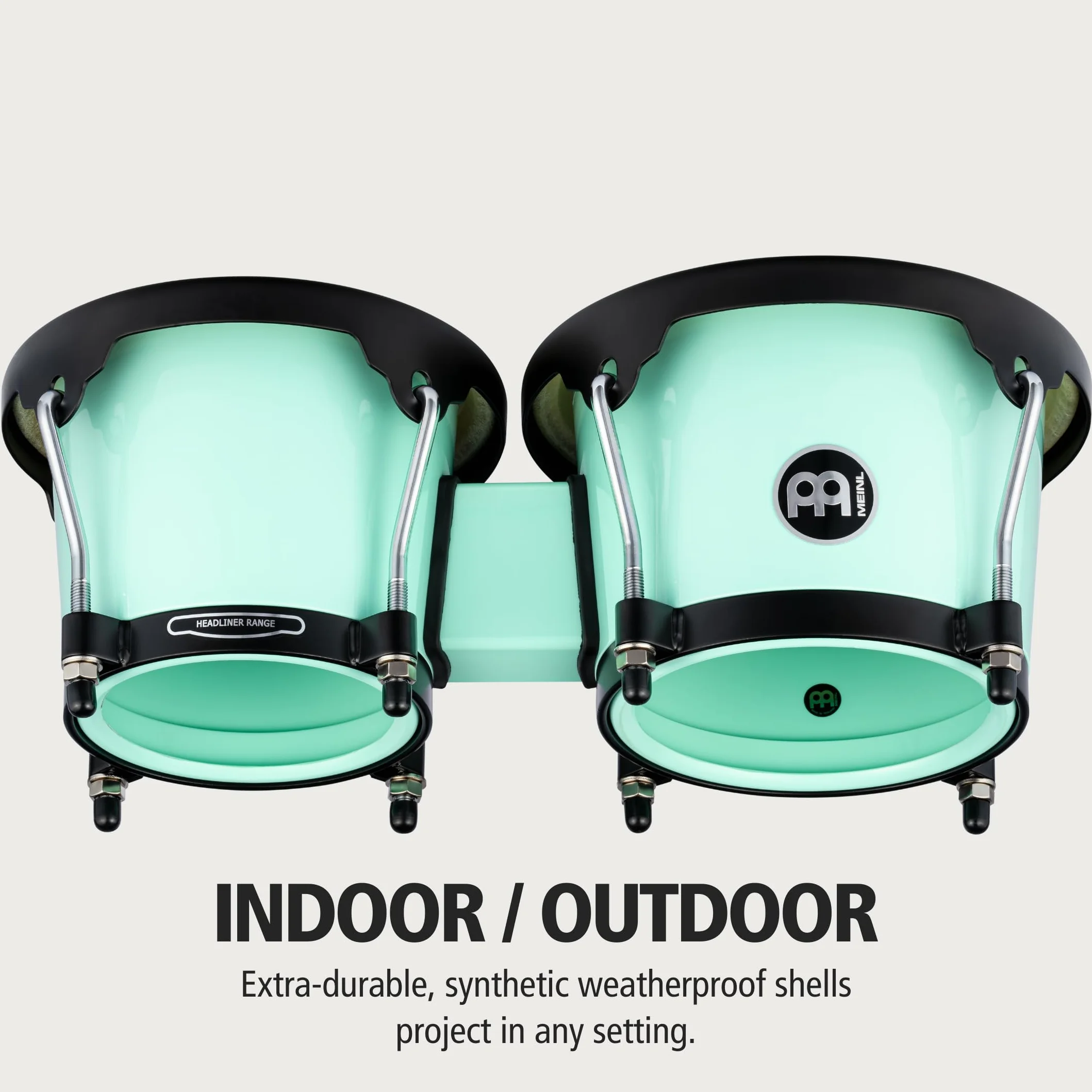 MEINL Percussion Headliner Bongo - Journey Series - Special Edition - 6 1/2" Macho & 7 1/2" Hembra - Seafoam Green (HB50SF)