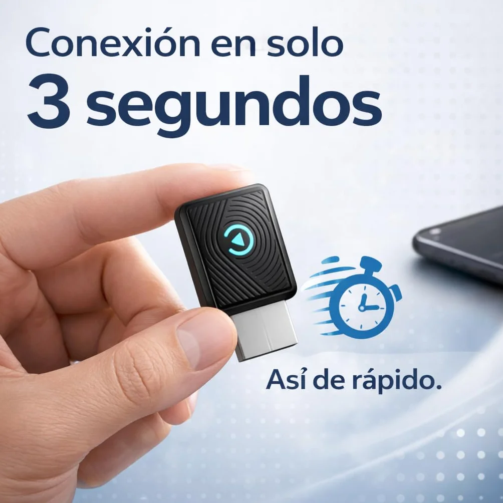 Adaptador CarPlay Inalámbrico y Android Auto 2 en 1 - WiFi 6 5GHz Mini USB Convierte Cable a Inalámbrico - Plug & Play Conexión Rápida 9s para iPhone iOS 10+ Android 11+ Coches 2016+