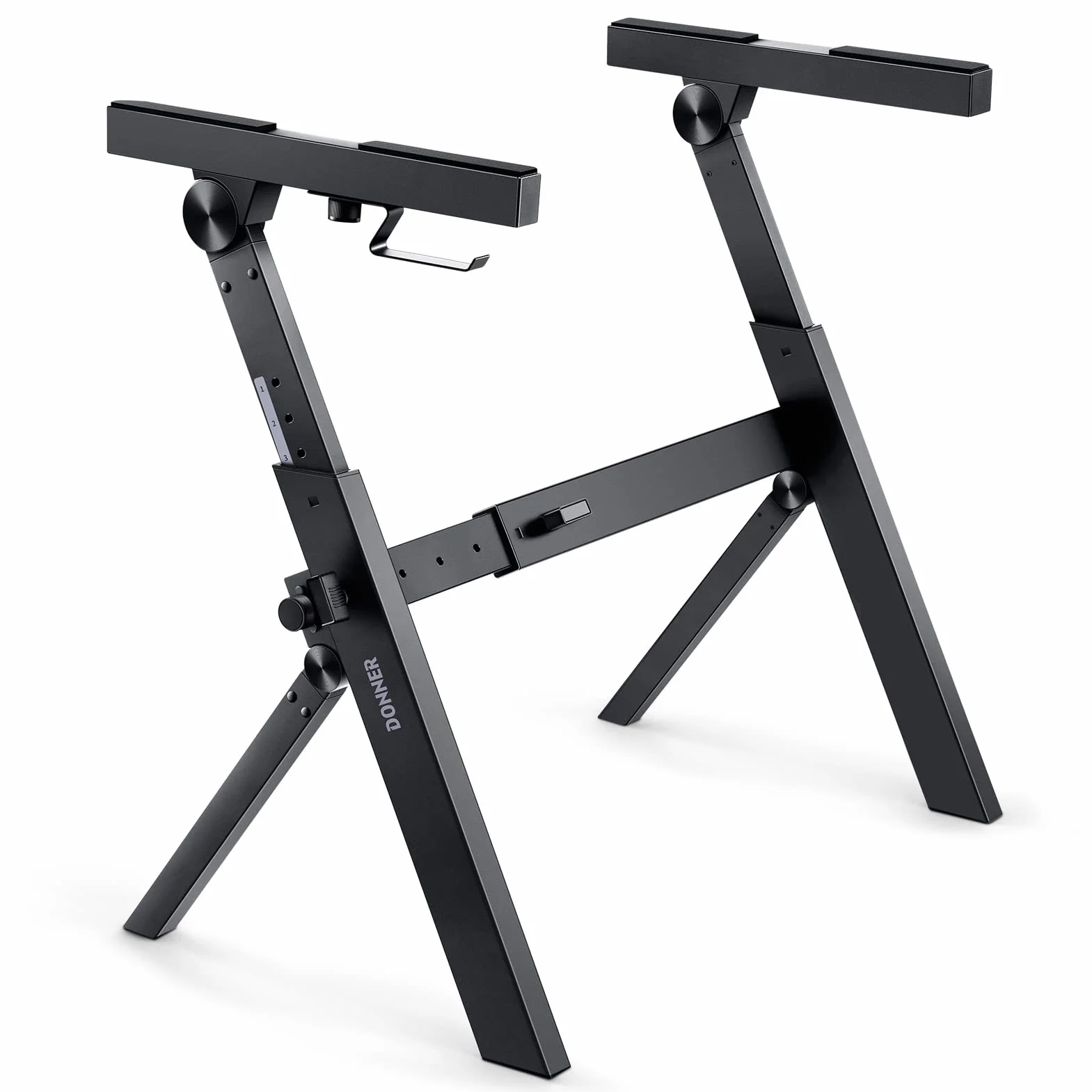 Donner DKS-100 - Soporte plegable para teclado, estilo Z, resistente, portátil, ajustable y plegable, apto para teclado MIDI de 37 54 61 88 teclas, teclados electrónicos, pianos digitales