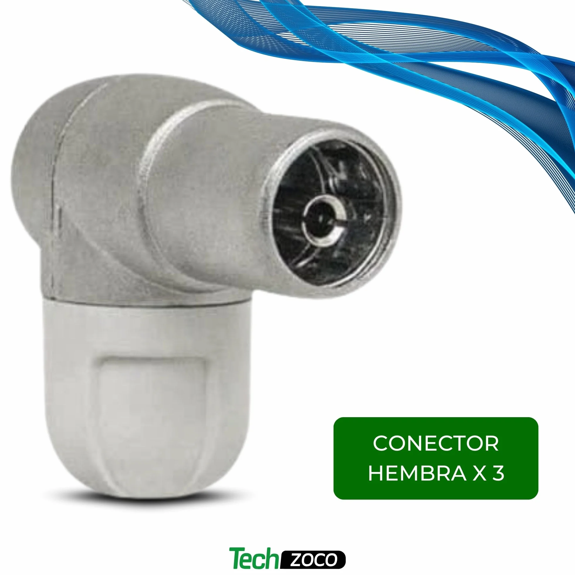 TECHZOCO Pack de 6 Conectores Coaxiales IEC para Cable de Antena de TV, CEI Acodado Blindado, 3 Machos + 3 Hembras, 6.9mm Diámetro