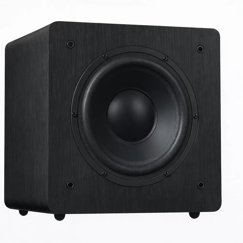 DYNAVOICE Challenger Sub-8 Negro – Subwoofer Activo 8" 90W RMS (125W Máx.), 25-180 Hz, Auto On/Off | para Home Cinema 5.1 y HiFi hasta 25 m² | RCA/LFE y Alta Nivel