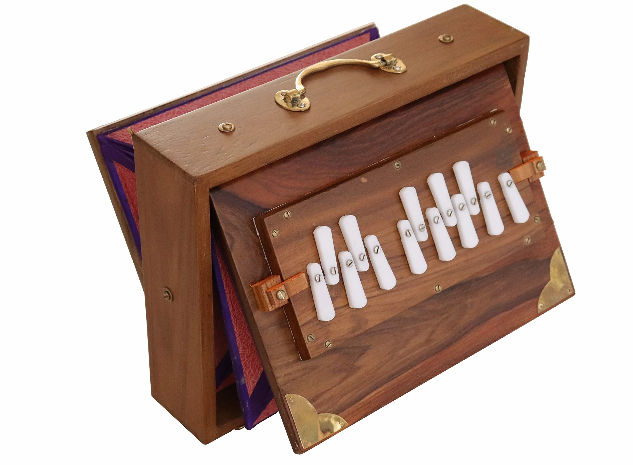 Shruti Box Raga Mini, modelo profesional, madera KAIL, escala de DO a DO (DO3 a DO4), 30 x 22 x 8,5 cm, peso de 2,5 kg, ajuste de 440 Hz (432 Hz bajo pedido)