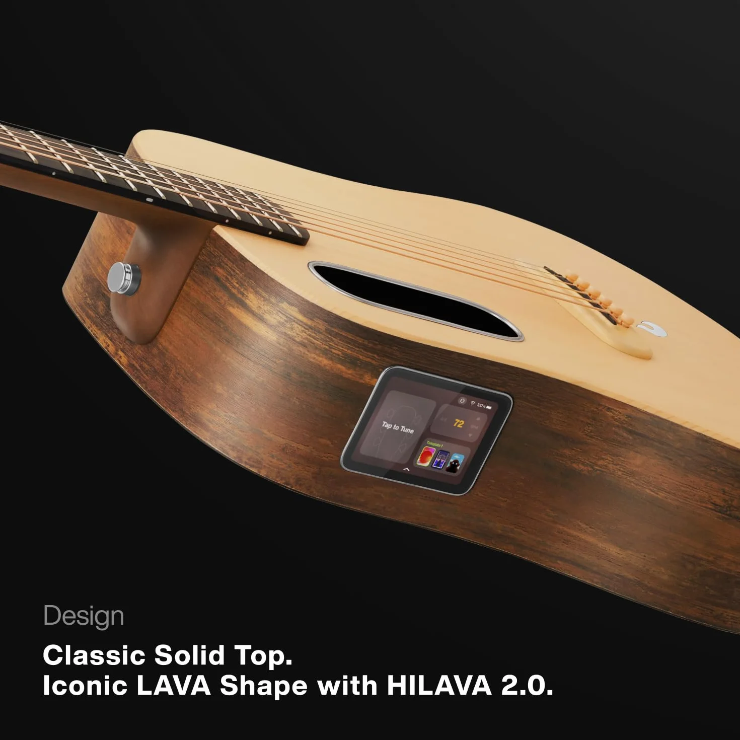 LAVA ME 4 Spruce - Guitarra electroacústica con sistema FreeBoost 2.0, guitarra inteligente con bolsa de flujo de aire, cable de datos, llave de cuello, soporta WiFi de 2,4 GHz y Bluetooth 5G (41