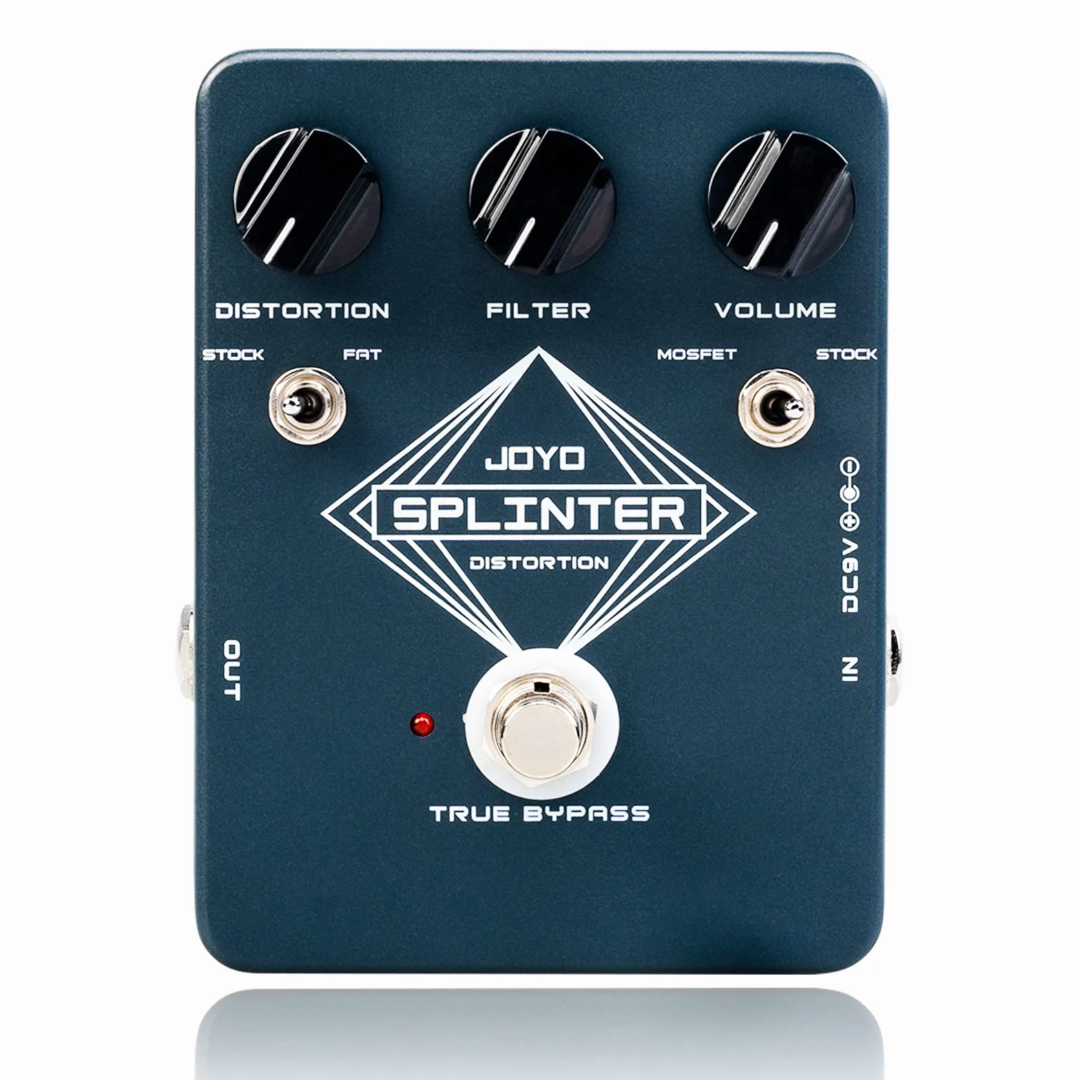 JOYO Pedal de Efectos de Guitarra de Distorsión con MOSFET Seleccionable y FAT Clipping, Distorsión de Refuerzo Grueso - True Bypass (SPLINTER JF-21)