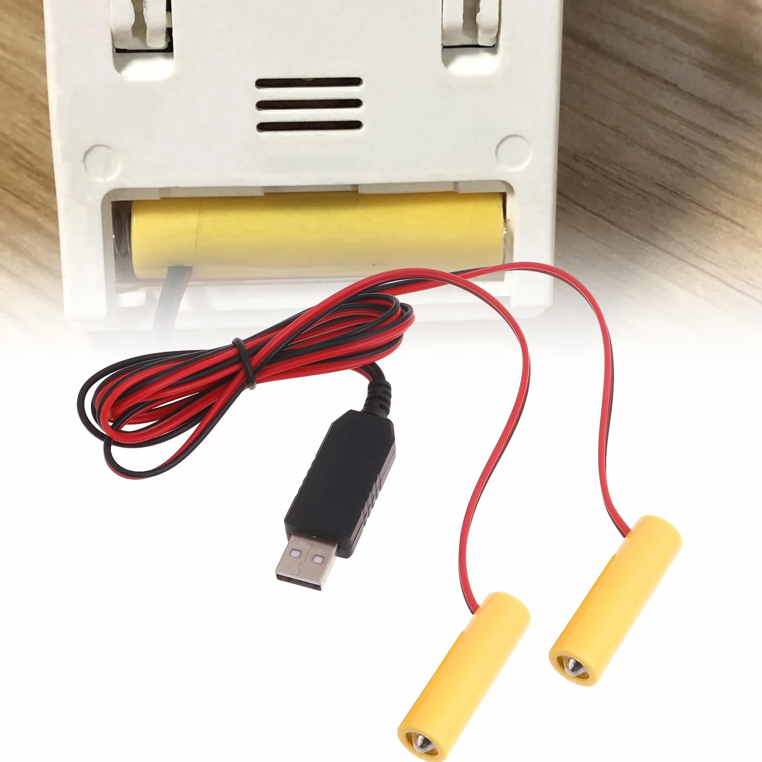 Convertidor de Corriente USB 2 en 1, eliminadores de Pilas AA, reemplaza 1 Uds, Pilas AA LR6 de 1, 5 V para luz LED con Control Remoto, Ahorro de batería
