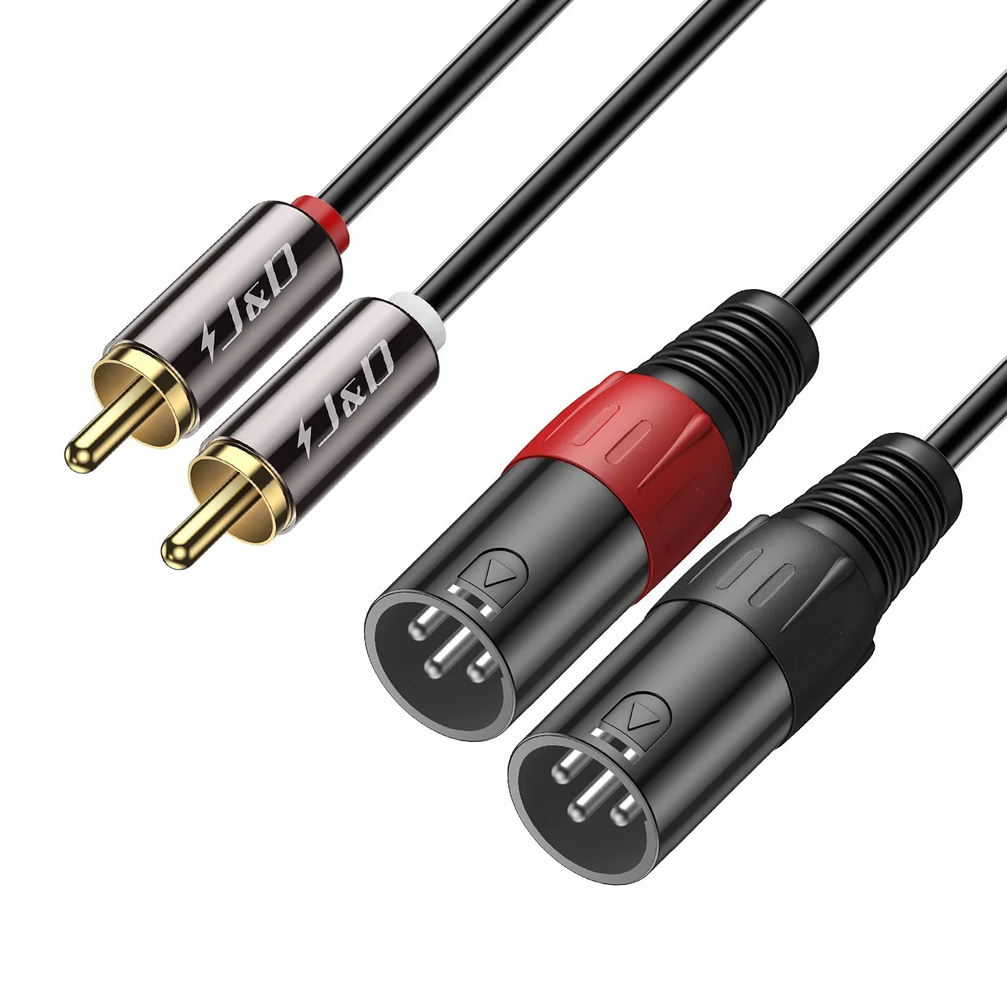 J&D Cable 2 RCA a XLR Macho Desequilibrado 4,5 Metros Interconexión Audio