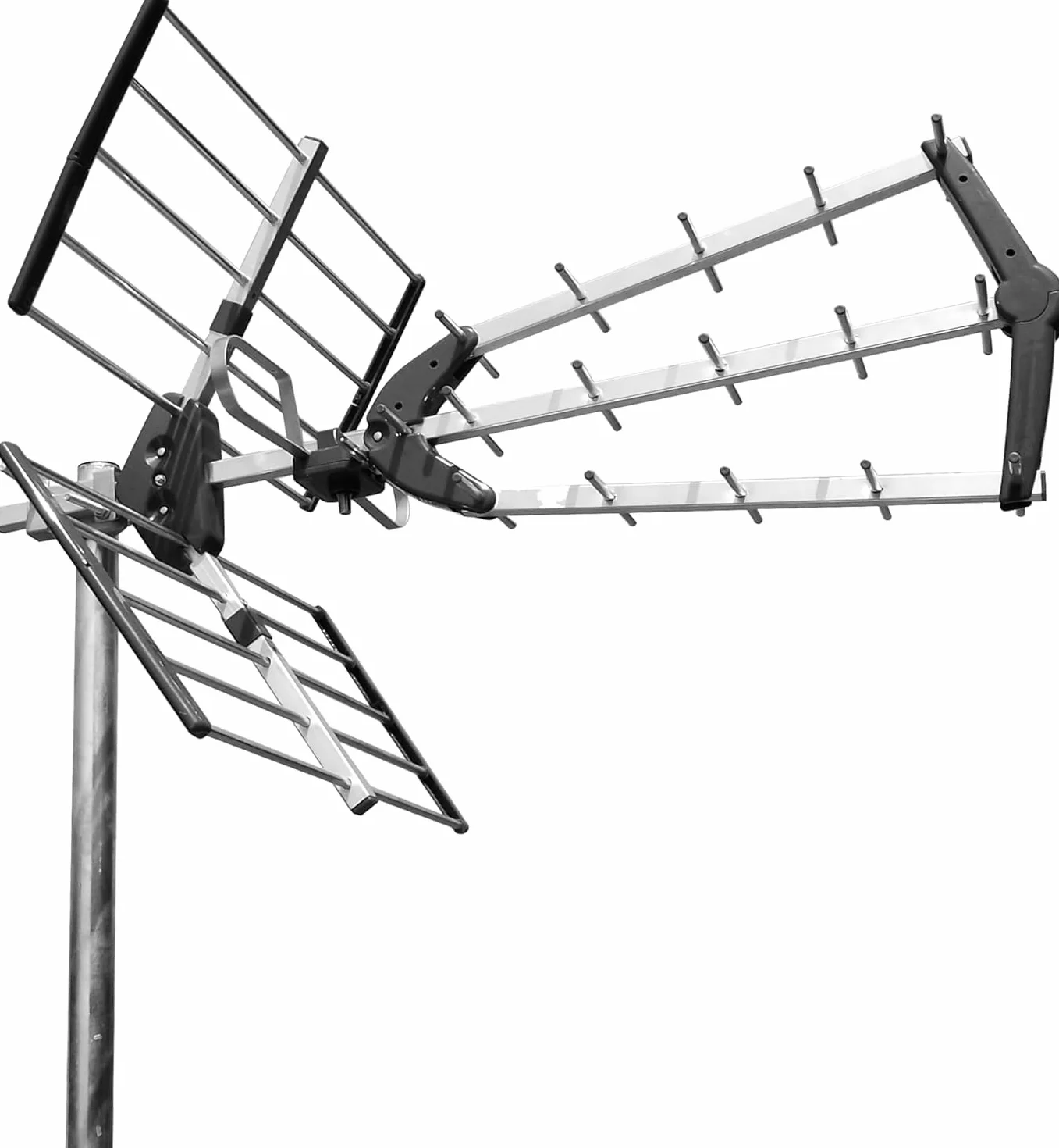 CABLEPELADO Antena TDT LTE 700 Alta Ganancia, Antena Triple Plegable UHF 18 dB, Aluminio 16,5 mm
