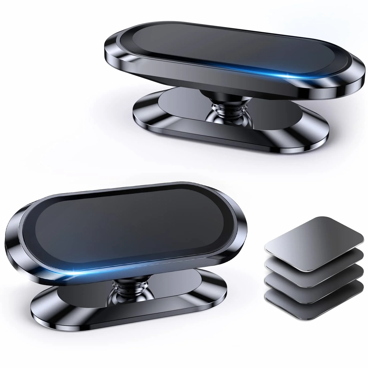 Coolpow Soporte Magnetico Movil Coche [2 Piezas],Soporte Movil Coche Iman Fuerte para Salpicadero 360°Rotación,Suporte Telemovel Carro para iPhone 17/16/15/14 & Smartphone,Incluye Placa Metal Adhesiva