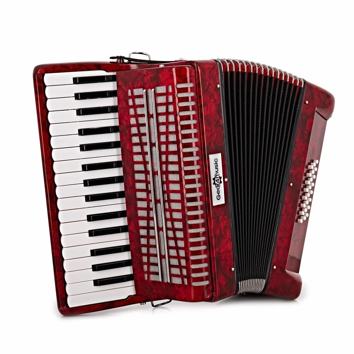 Acordeón de piano con funda de transporte y correas para el hombro