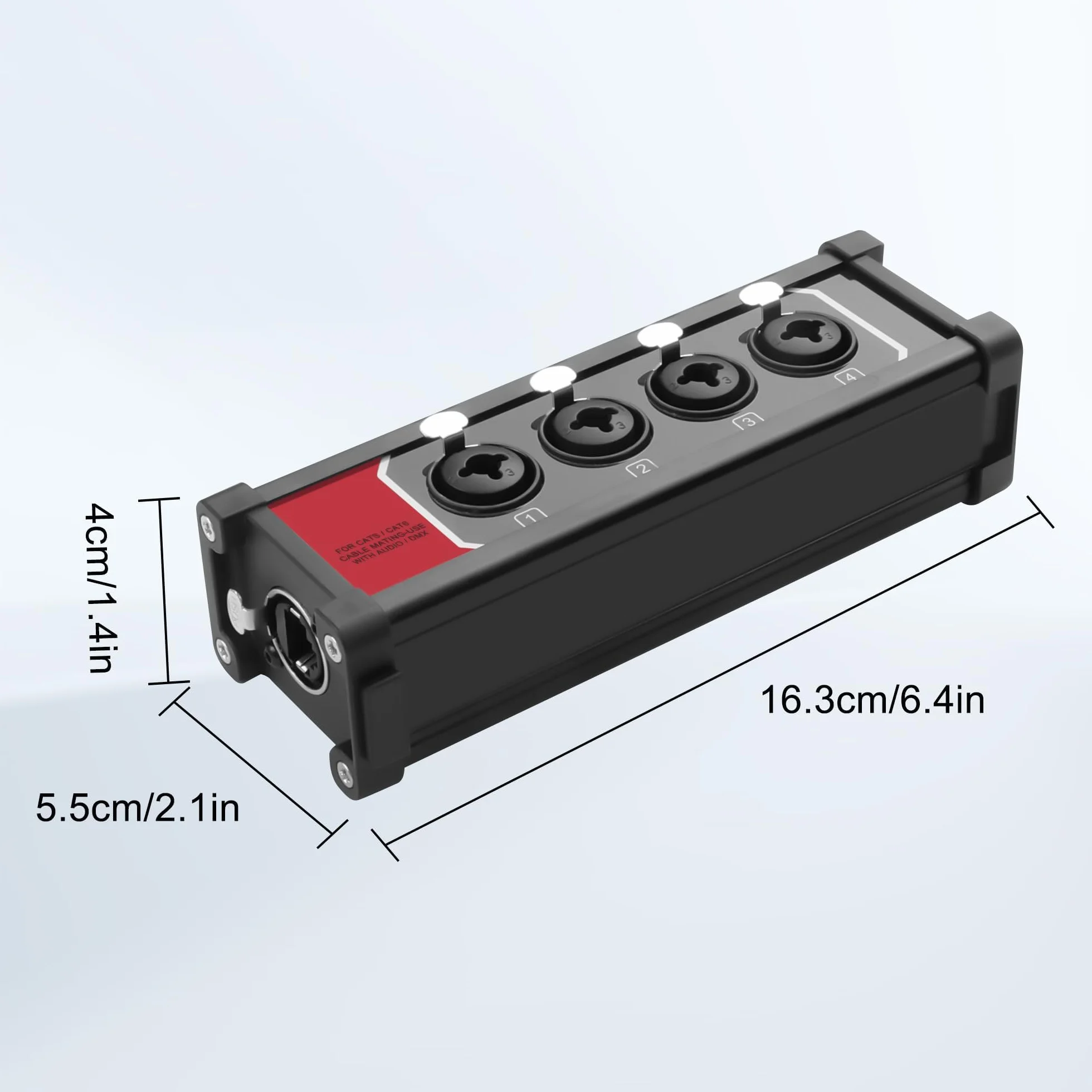XMSJSIY Caja de serpiente de 4 canales, 4,6,35 mm, 1/4 pulgadas, TRS estéreo hembra a RJ45 Ethercon, extensor hembra a través de Ethernet Cat5/6 para Stage Sound y Grabación Studio (B)