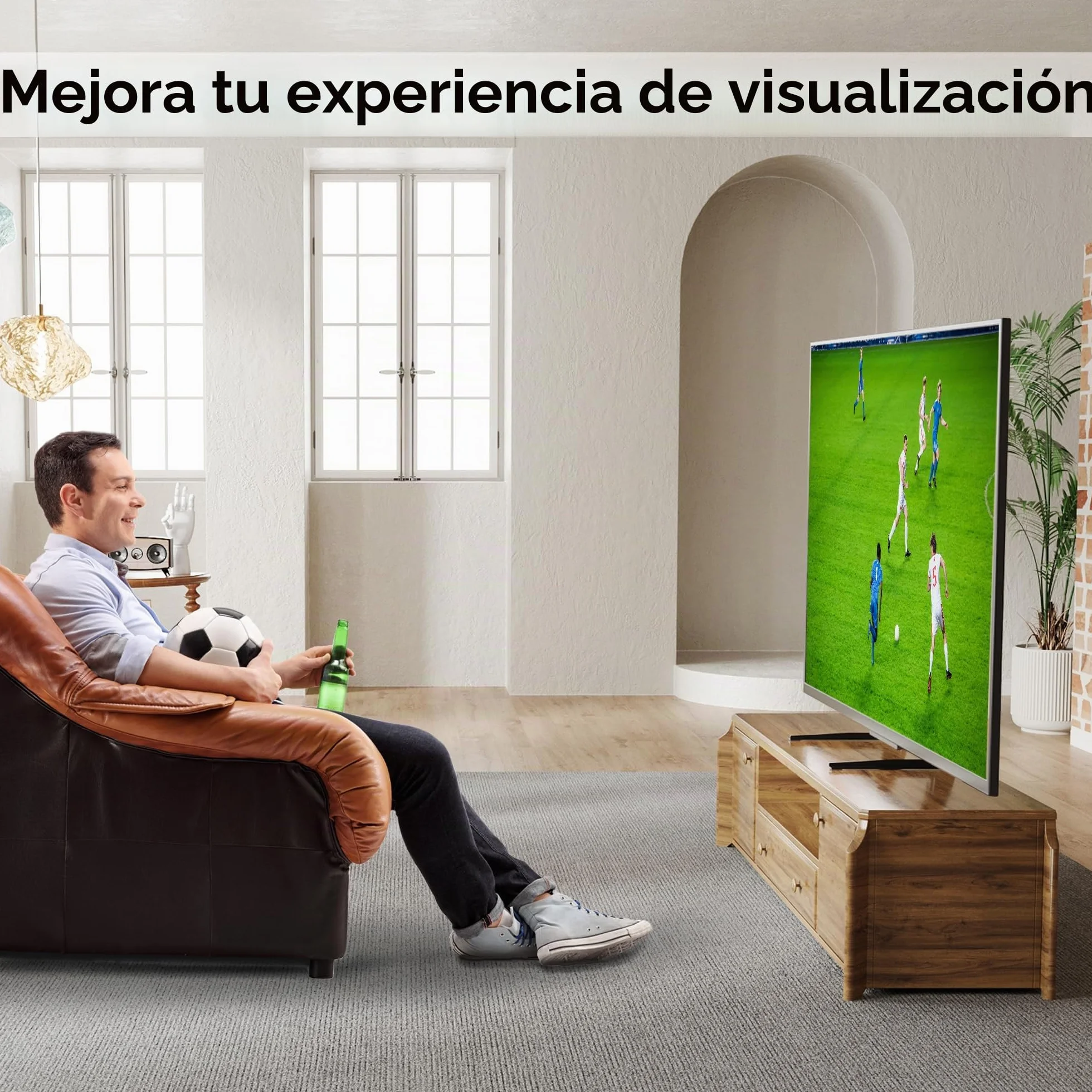 BONTEC Soporte TV Universal Pie 22-65 Pulgadas LED LCD Plasma Curva Ajustable 3 Niveles Altura 50 kg VESA 800x400 mm