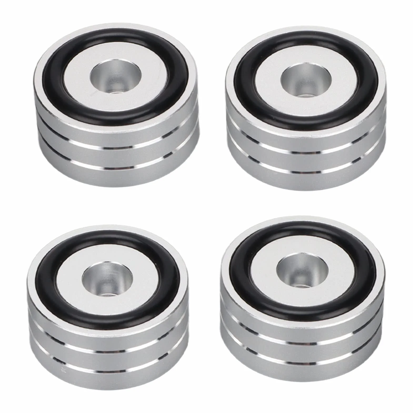 Pie de Soporte de Punta de Aislamiento de Altavoz, 4 Piezas 40x20 Mm Almohadilla de Pie de Aislamiento de Altavoz de Aluminio, Pie de Aislamiento de Tocadiscos HiFi de Goma Antideslizante, para(Plata)