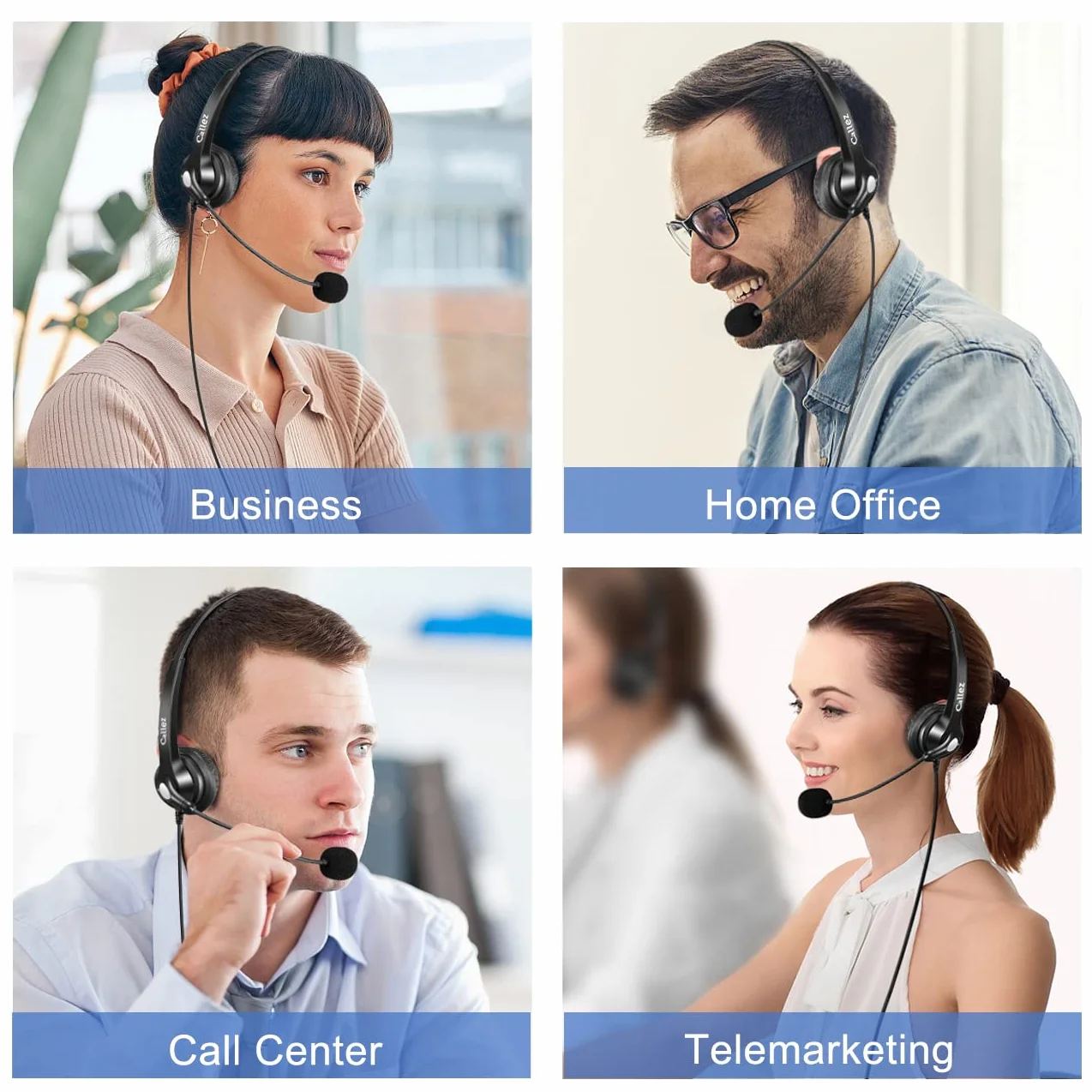 Auriculares Teléfono Fijo RJ9 Mono con Cancelación de Ruido para Grandstream GXP2130 2160 2170 1610 1625 1630 Yealink SIP-T41P T21P T23G T46 Snom D725 Avaya 1608