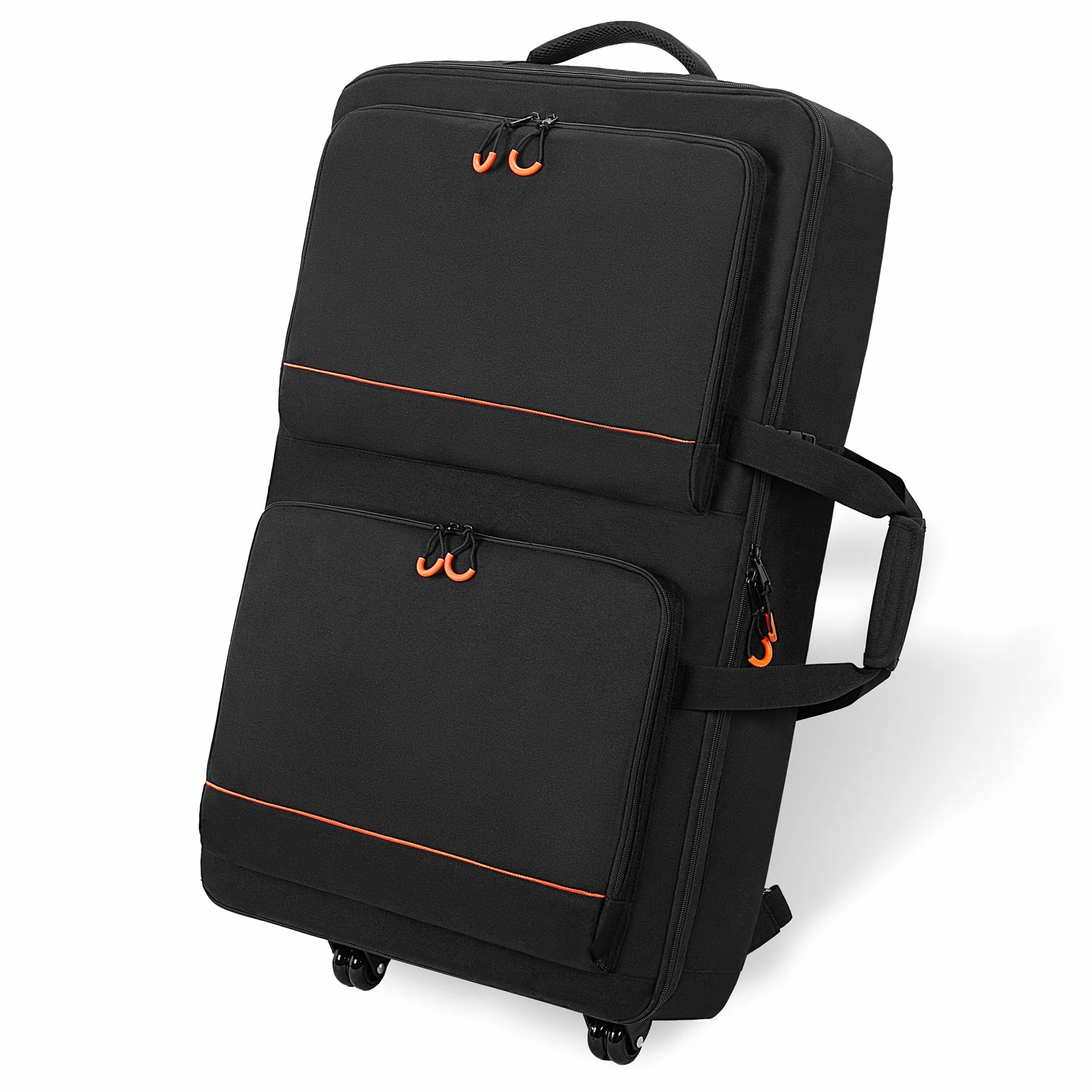 Rexmica Bolsa de Transporte para Controlador DJ con Ruedas, Compatible con Pioneer XDJ RX2/ XDJ RX3/ XDJ-RX/DDJ-FLX10/ DDJ REV7/ DDJ 1000SRT, Mochila Acolchada con 2 Bolsillos para DJ Accesorios