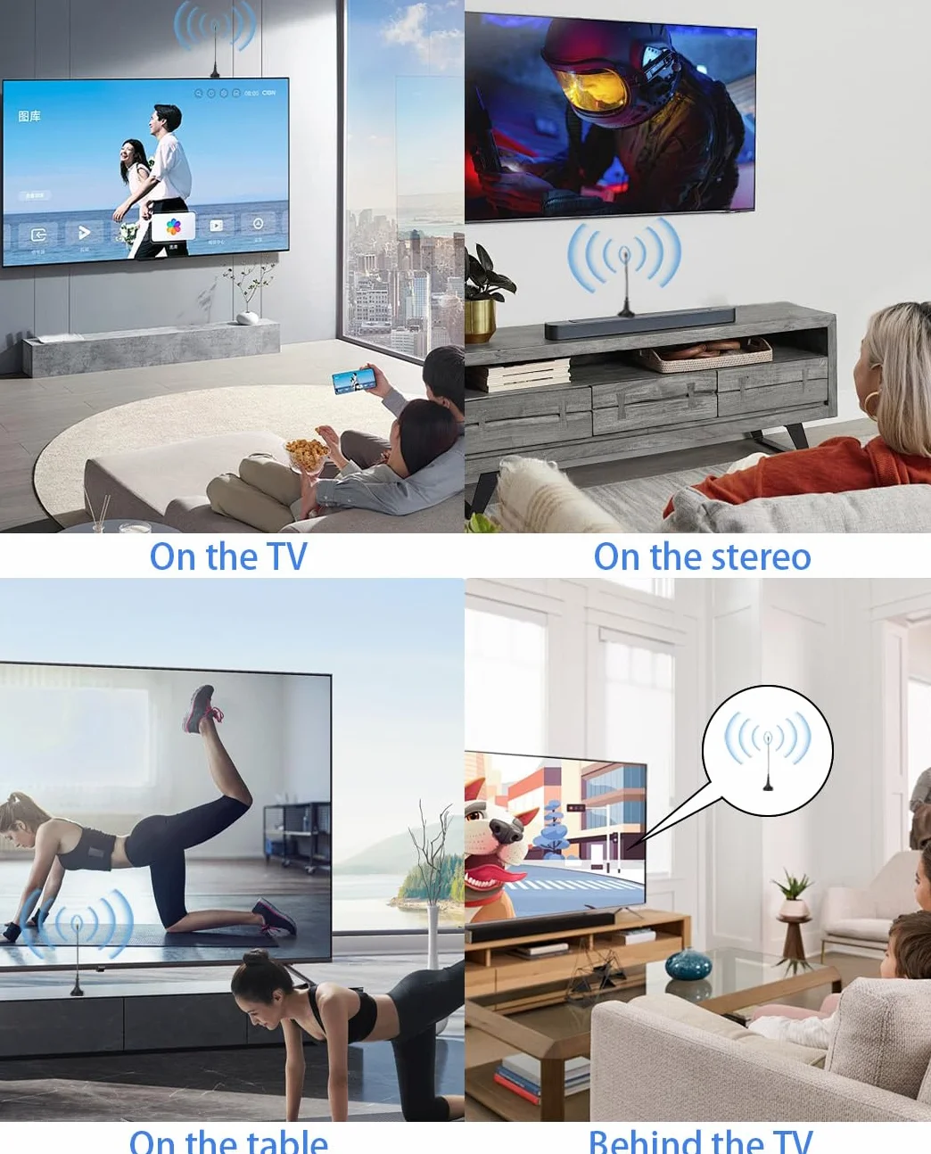 Vecys Antena de TV Digital DVB-T de 2 dBi Mini con Base Magnética y Dos Varillas de Repuesto Antena Interior de 50 Millas Cable Coaxial RG174 de 9.84ft para Dispositivos DVB-T