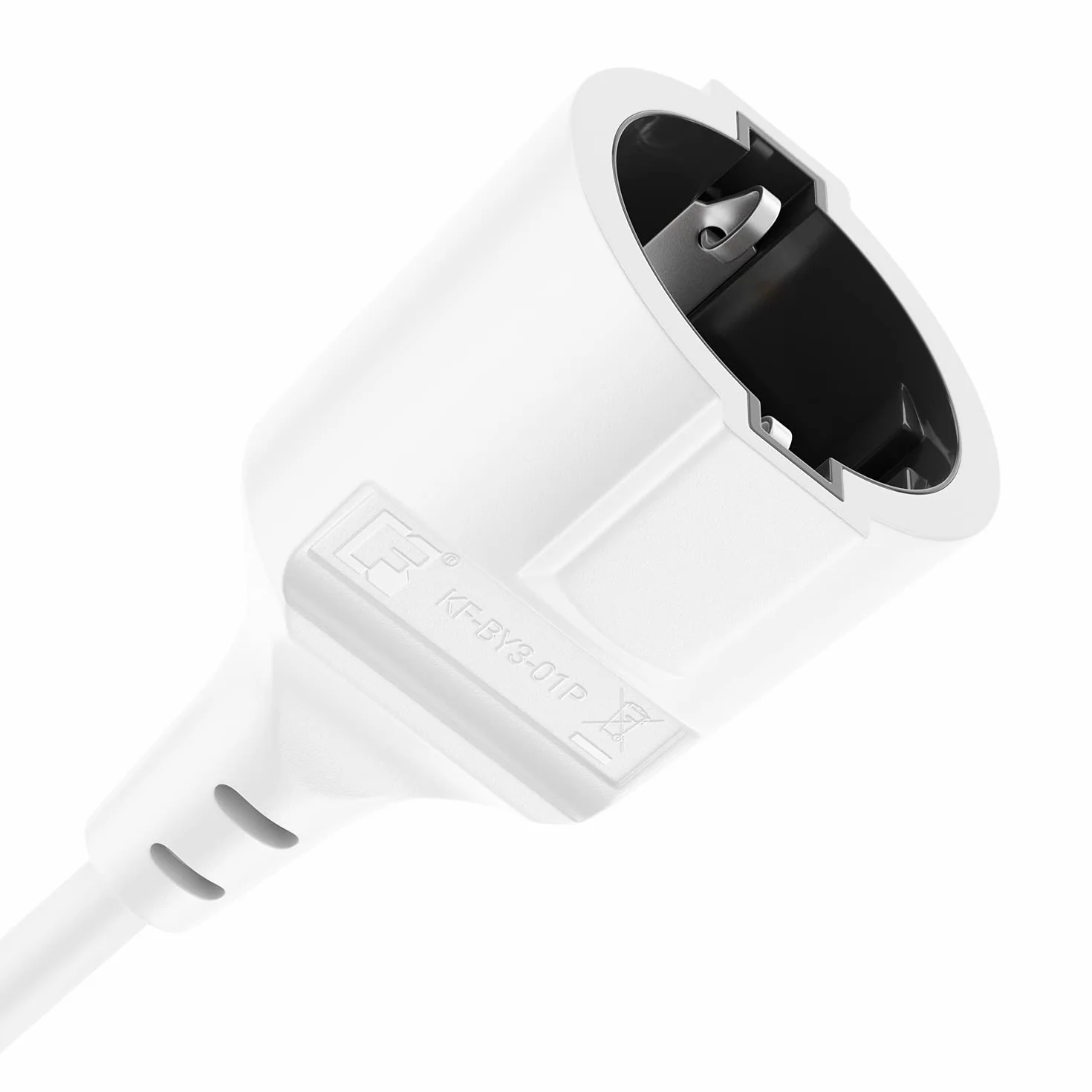 deleyCON 2m Cable Extensión Corriente 3680W Blanco