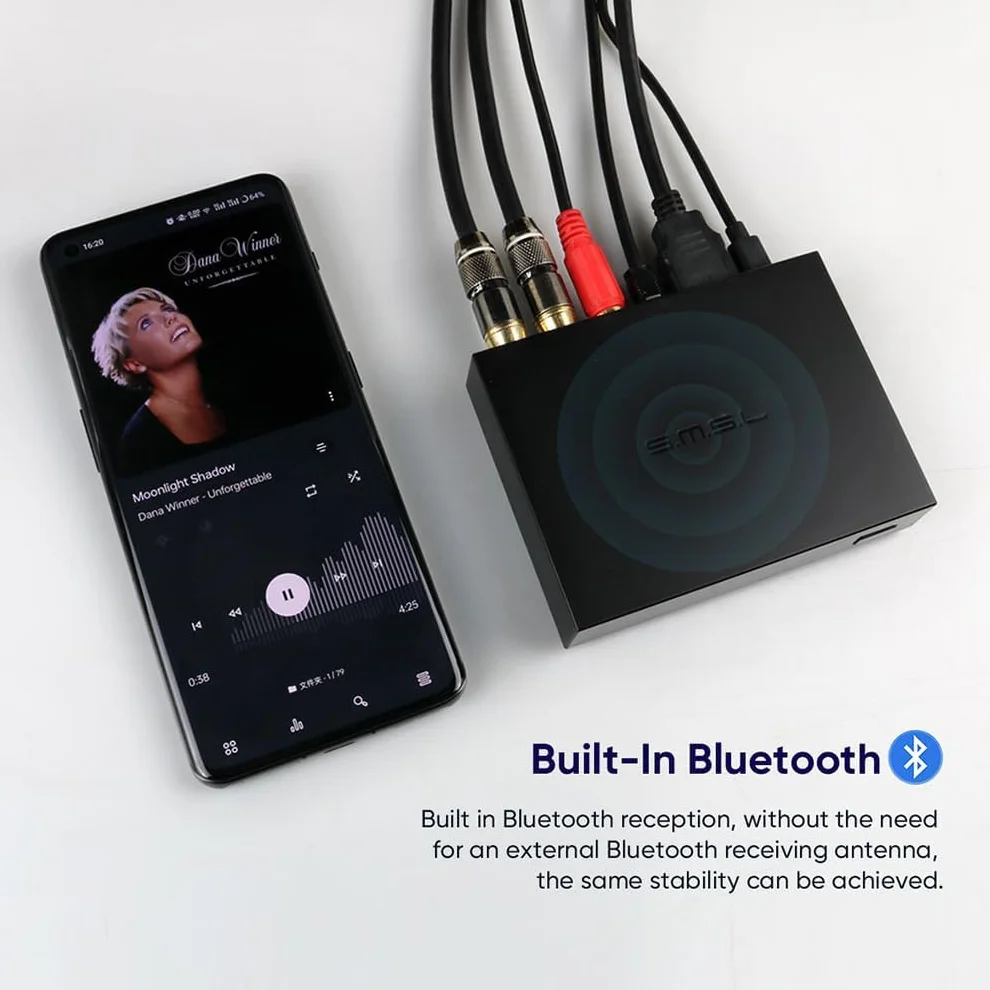 SMSL PS100 Convertidor de Audio Digital a Analógico 192kHz USB Bluetooth HDMI ARC DAC Óptico Coaxial RCA