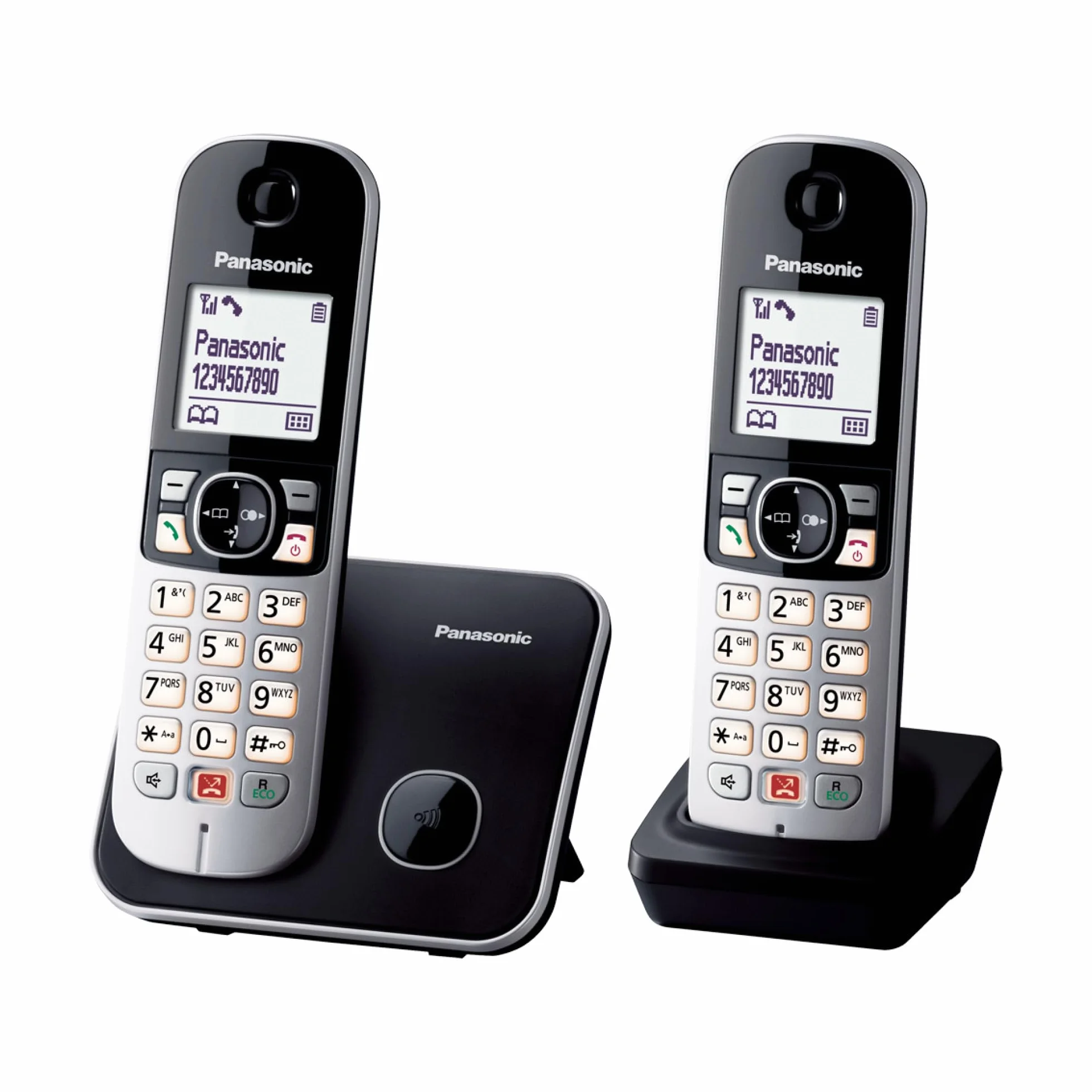 Panasonic KX-TG6852 Teléfono Fijo Inalámbrico Dúo Manos Libres Plateado