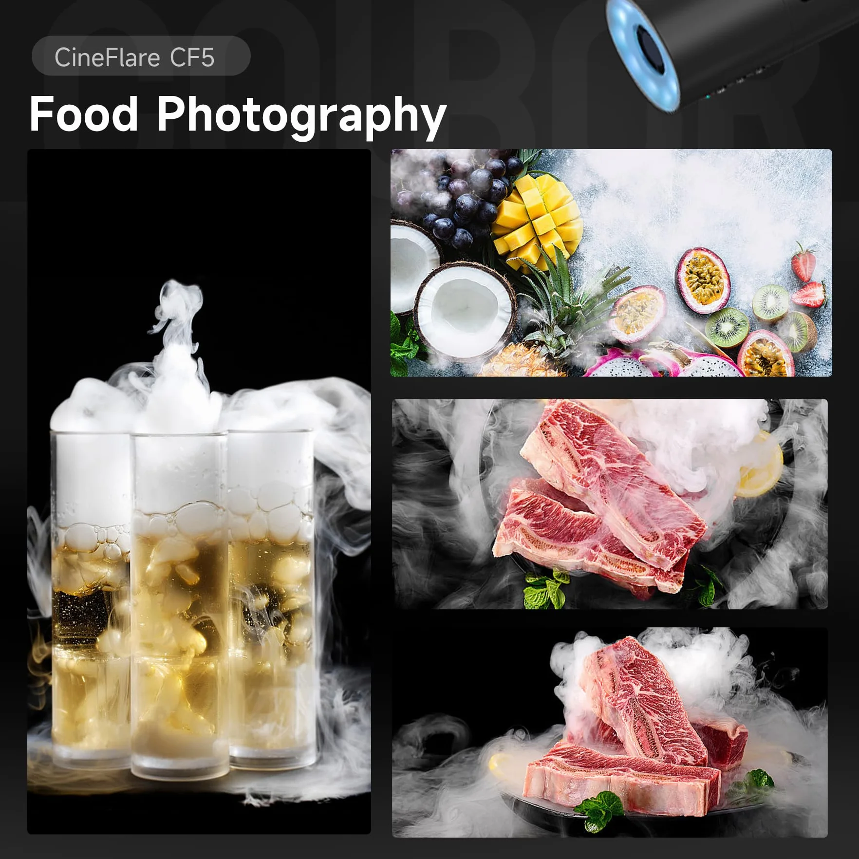 COLBOR CF5 Mini máquina de niebla portátil con luces RGB magnéticas y control remoto inalámbrico, máquina de humo de mano recargable para sesiones de fotos, efectos de escenario, Halloween, fiestas en