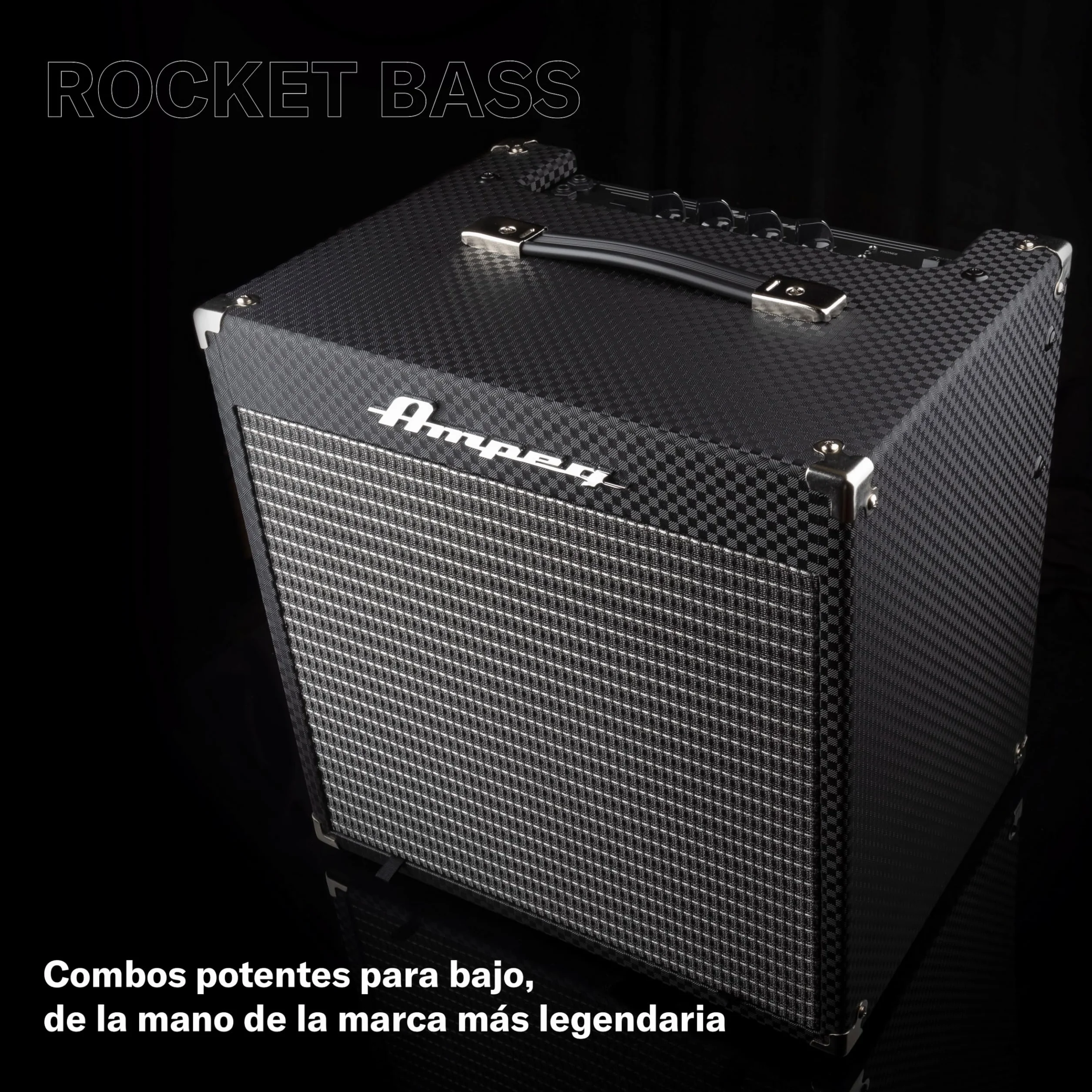 AMPEG RB-108 Amplificador Combo para Bajo – Amplificador de práctica de 30W con Previo AMPEG Legacy, Overdrive SGT, Ecualizador de 3 bandas, Entrada AUX, Salida de auriculares y altavoz 1x8" – Negro