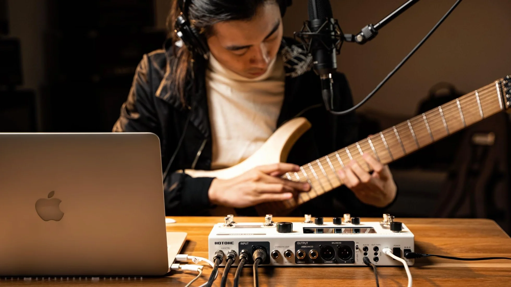 HOTONE Procesador de pedal multiefecto, pantalla táctil, guitarra, bajo, amplificador, modelado, gabinetes IR, simulación, cadenas de doble efecto con FX Loop MIDI I/O estéreo OTG, interfaz de audio