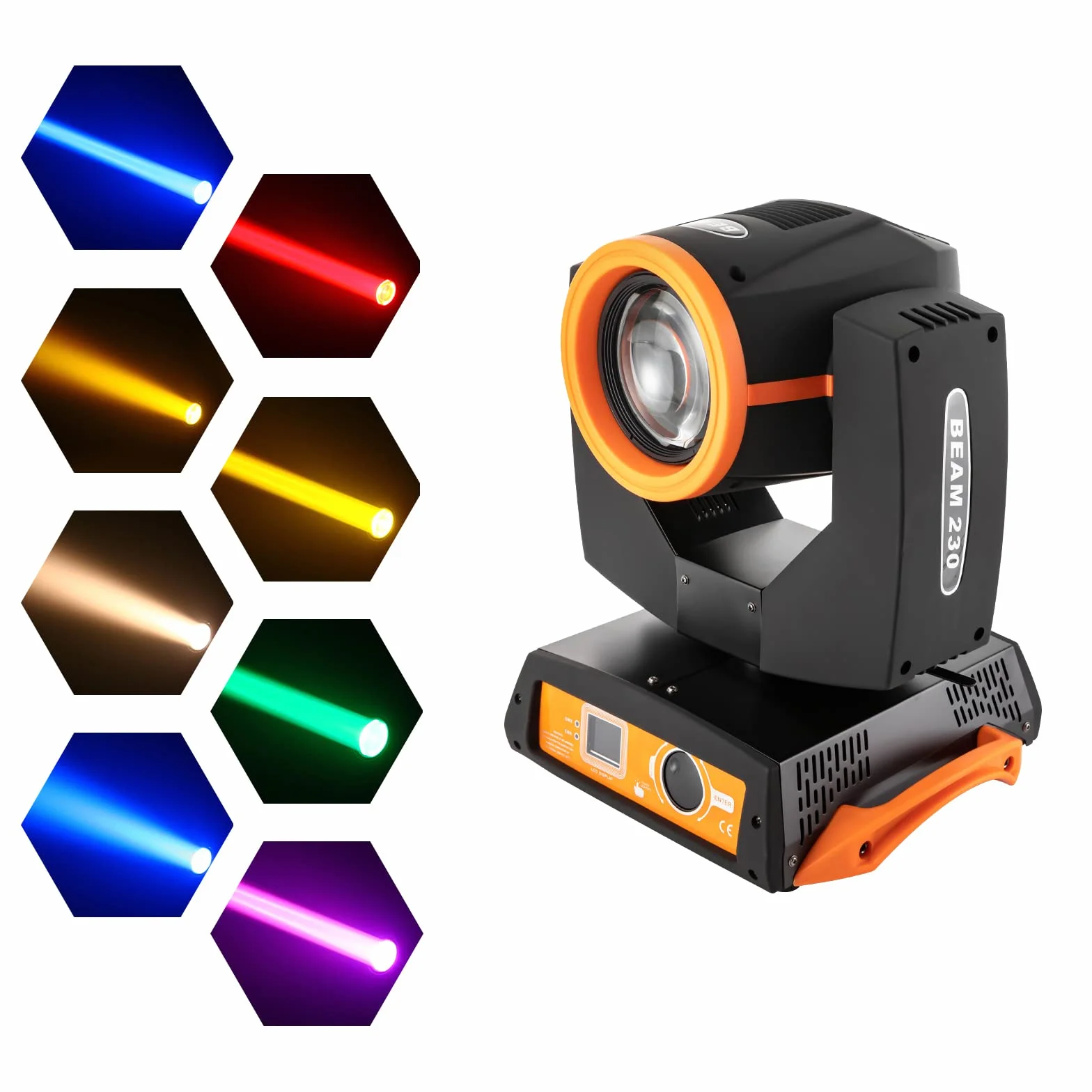 Luz de fiesta, 230 W, 7R, Sharpy Beam Led 17 Gobo 24 Prisma Beam Moving Head Dmx Halloween Spot Iluminación de escenario 14 colores Dj Lights 16ch 8 prismas Faro Dmx512 Control