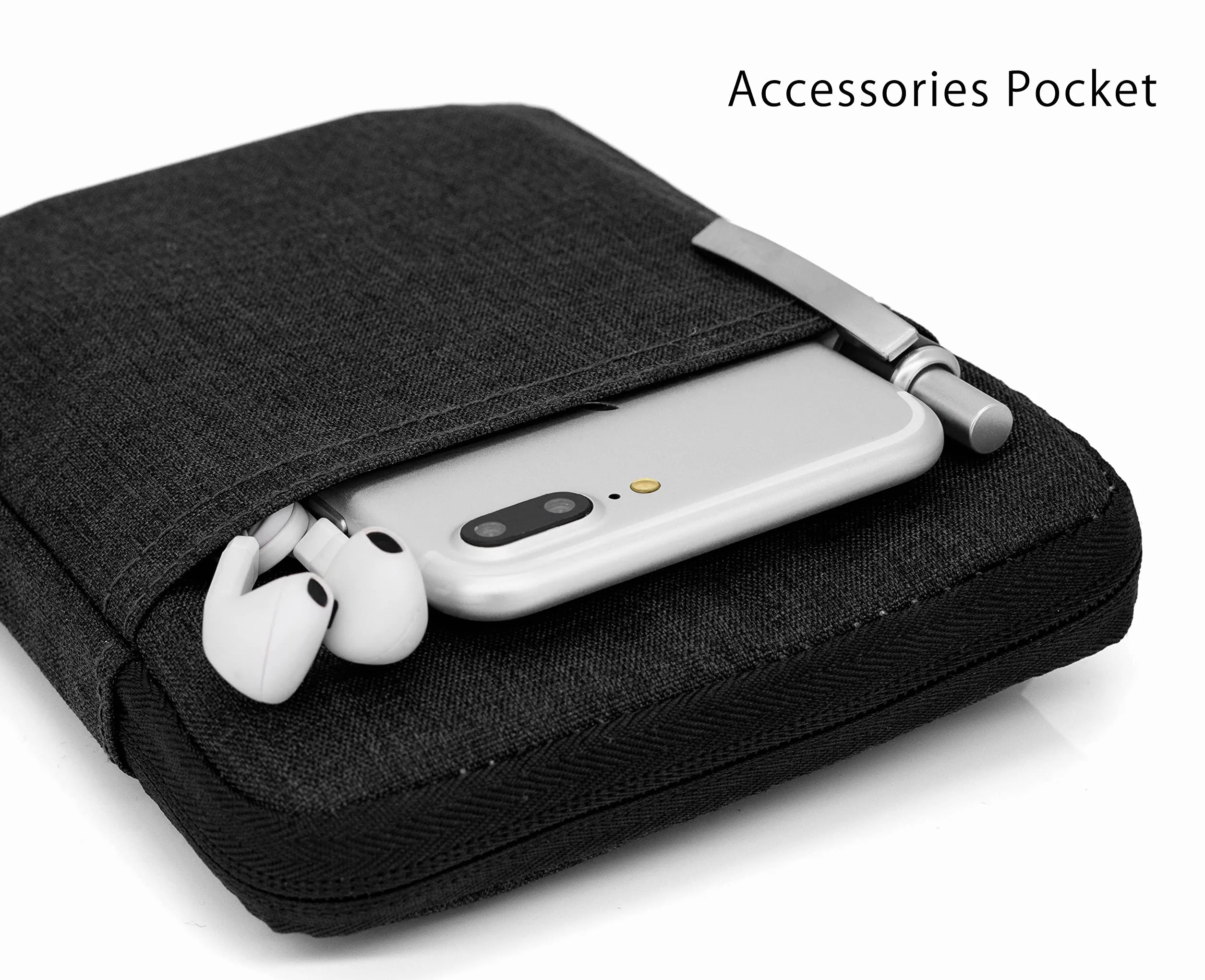 MyGadget Bolsa de Nylon para Tablet hasta 6,8 Pulgadas - Estuche Acolchado para 13,5 x 18 cm - como Kindle Paperwhite 11a Generación - Sleeve in Negro