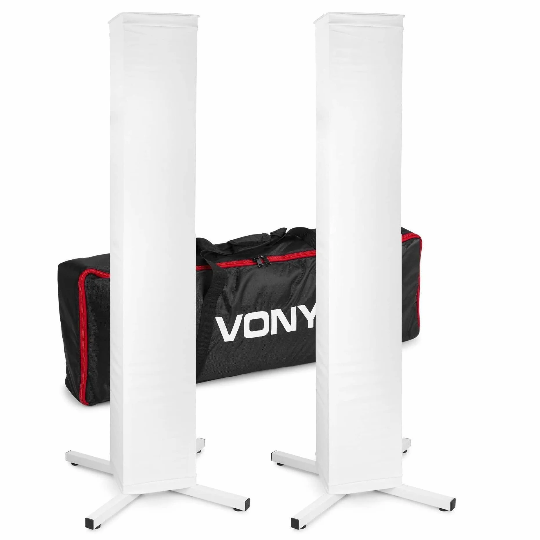 Vonyx DJP165 Soporte Universal para Altavoces - También Adecuado para Efectos de iluminación, Productos, etc. - Incluye Cubierta Blanca y Negra - Altura Regulable