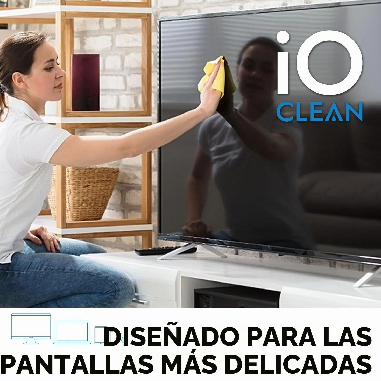 iO Clean Spray Limpiador de Pantalla 16 oz (473 ml) Kit de Limpieza Grande para TV LCD LED OLED
