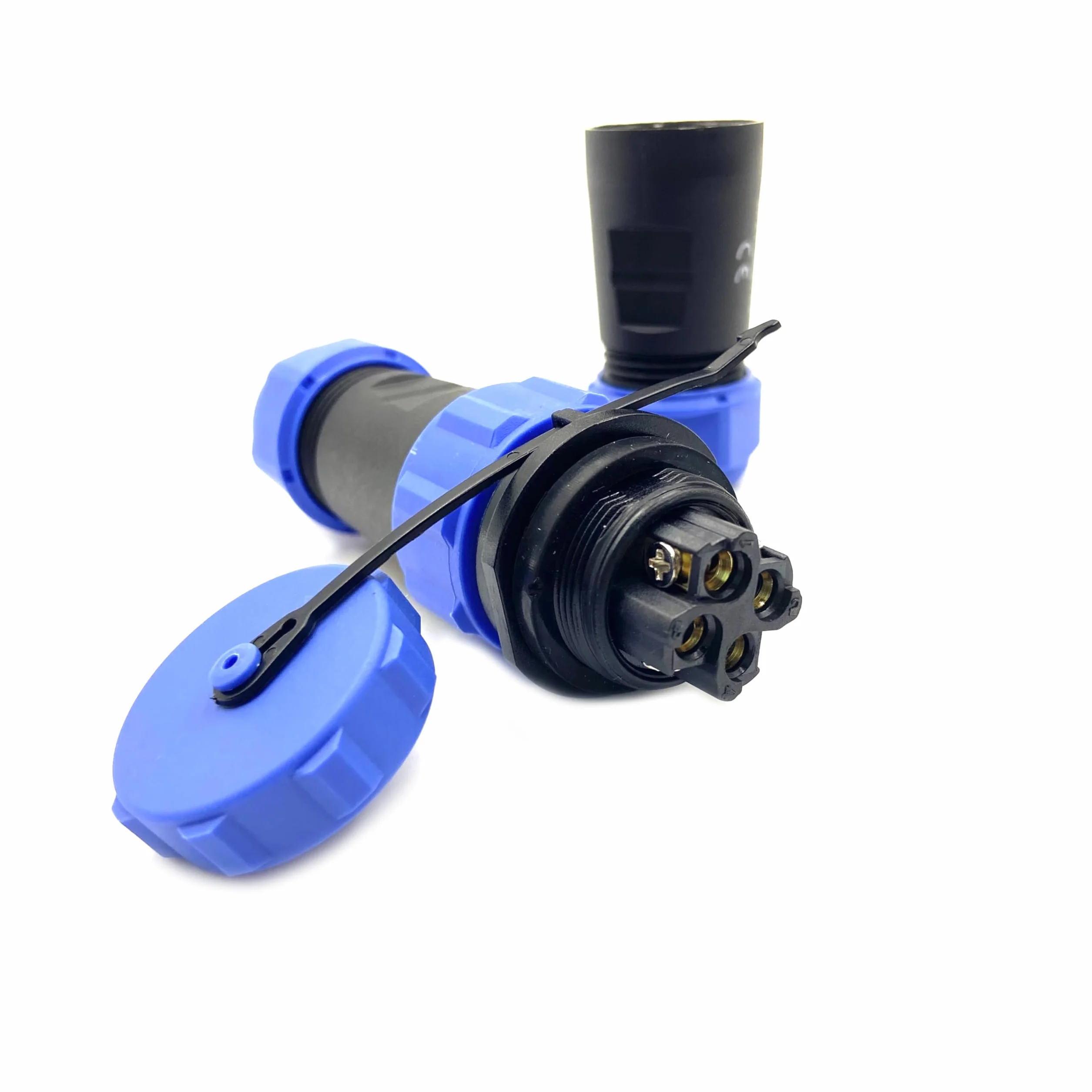 Conector Enchufe de aviación SP21 de 4 pines, IP68 Enchufe de aviación sin soldadura impermeable y a prueba de polvo para lámparas exteriores utiliza 500V 30A (engarzado de tornillo de cable 12 AWG)