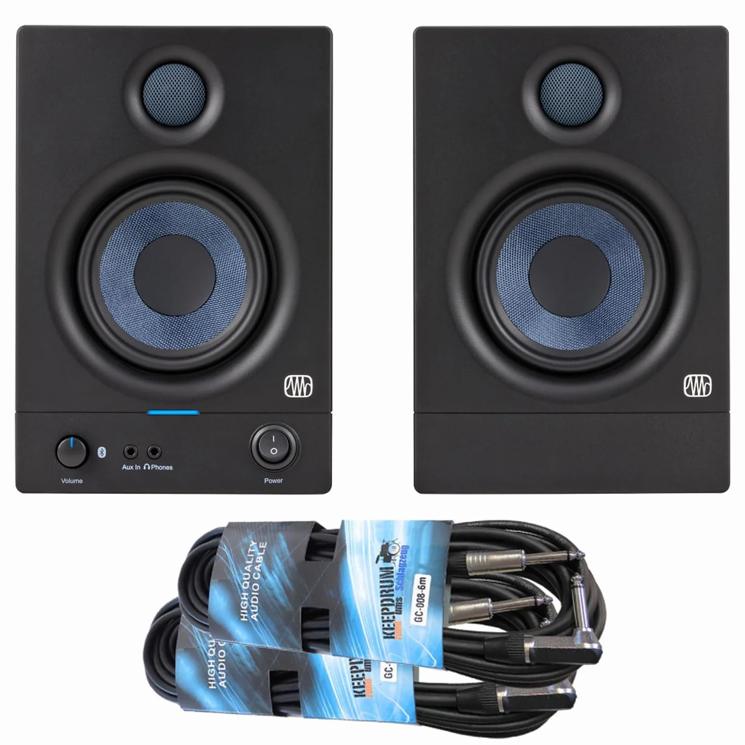 Presonus Eris 4.5 BT II Generation - Altavoces activos, Bluetooth Studio 2nd Gen + 2 cables jack Keepdrum