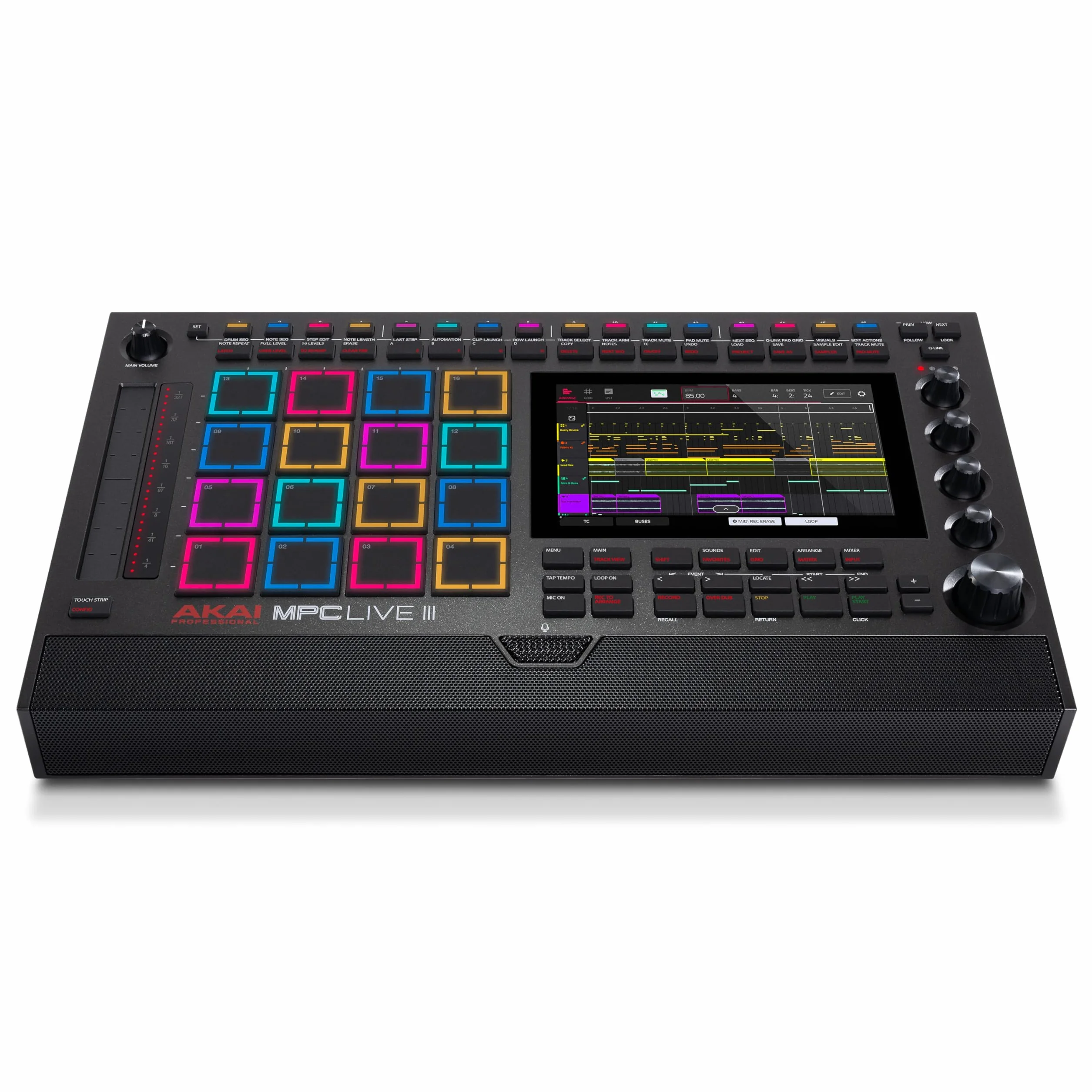 Akai Professional MPC Live III Centro de Producción Musical portátil y Autónomo con Pads MPCe, Secuenciador, Pantalla táctil, Micrófono, Altavoces, Interfaz de Audio, Wi-Fi, Bluetooth, Batería