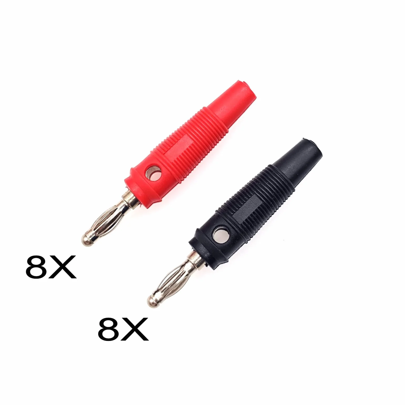 Juego de conectores banana niquelados 4 mm tipo tornillo para prueba eléctrica