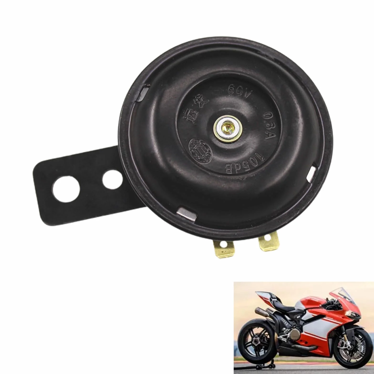 Claxon 12V Moto Bocinas,Claxon Moto 12V Potente Bocinas,Motocicleta Universal Horn Bocina,para Scooters,Triciclos,Negro