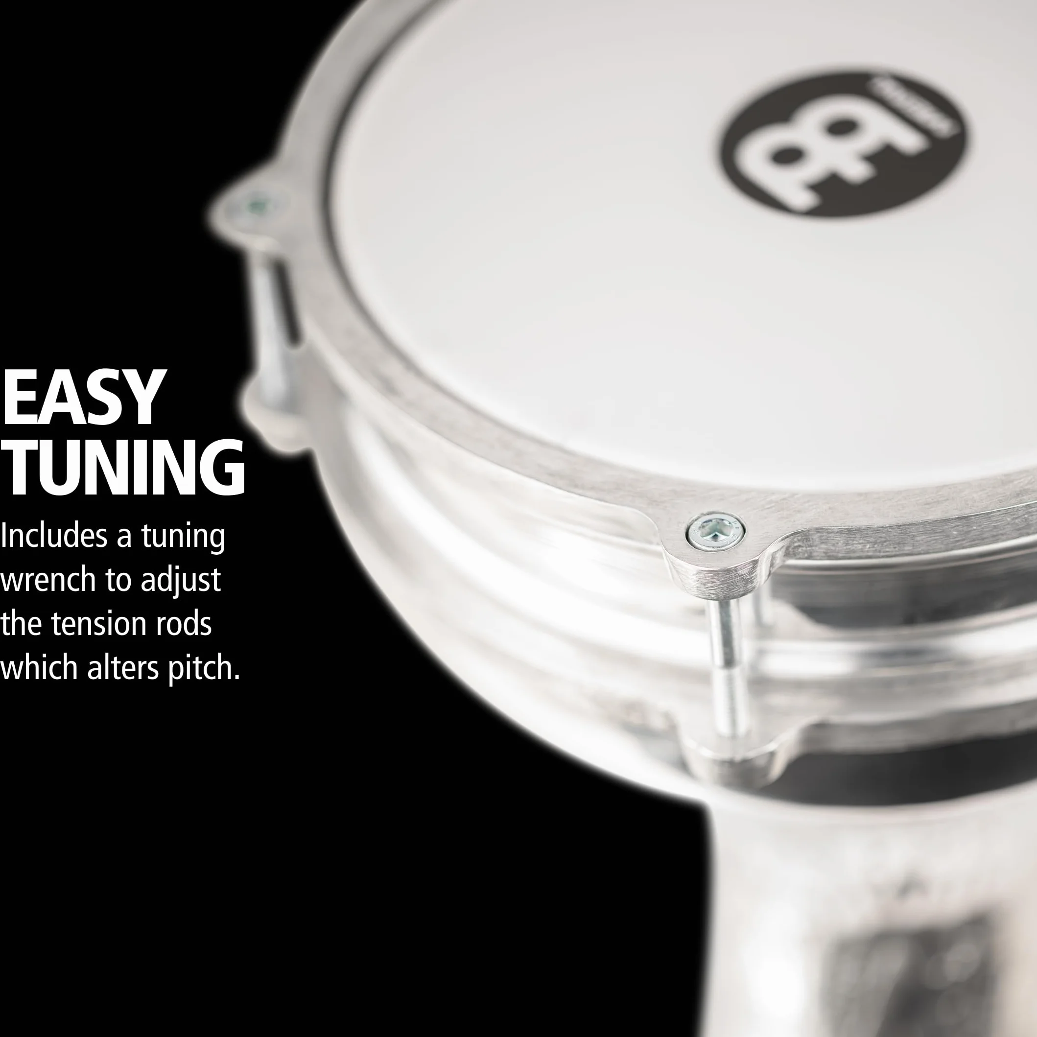 Meinl Percussion HE-114 - Darbuka (aluminio, piel sintética, decorado a mano, 20,32 cm), color plateado