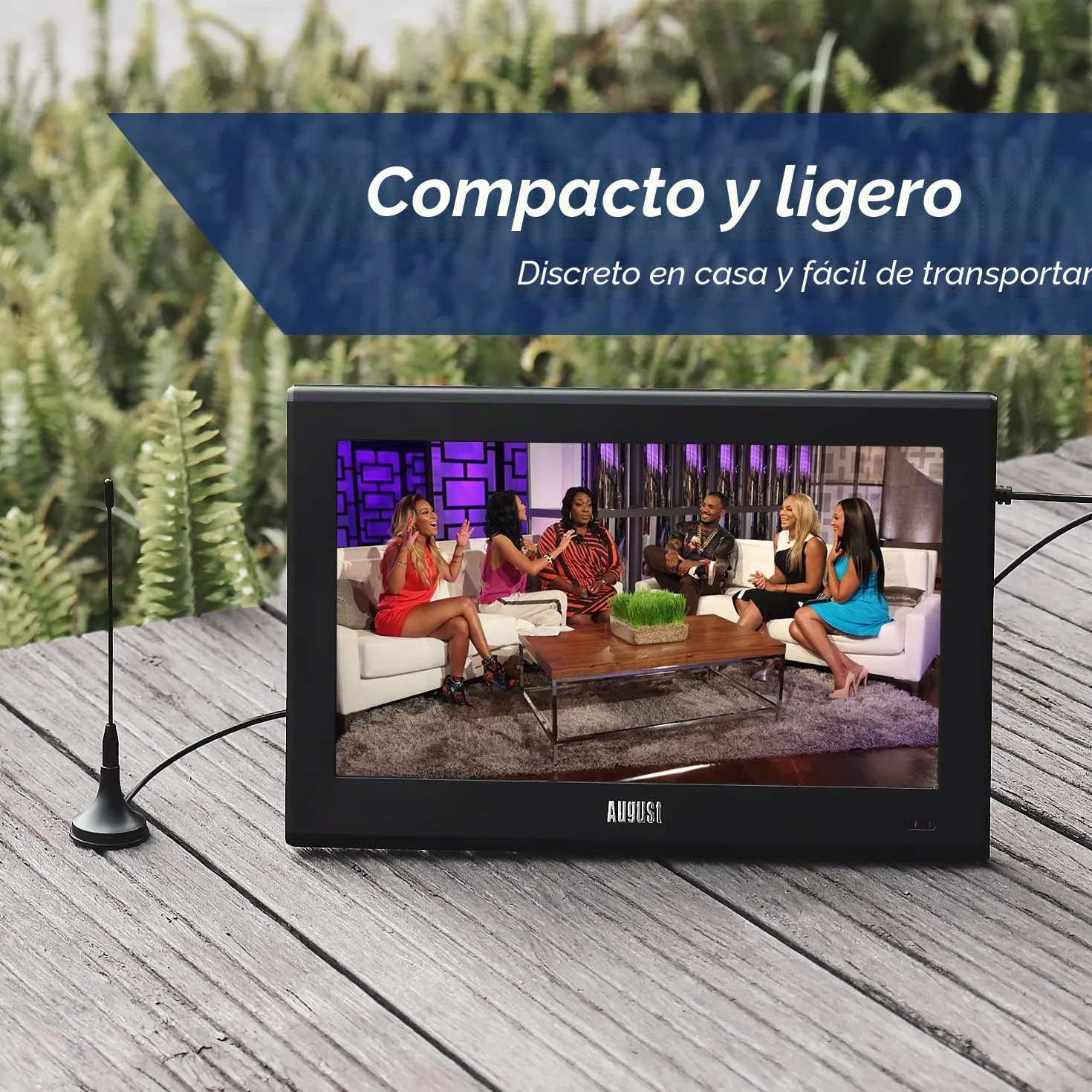 August DTA180 Antena TDT Portátil Interior Exterior con Base Magnética para DVB-T y DAB