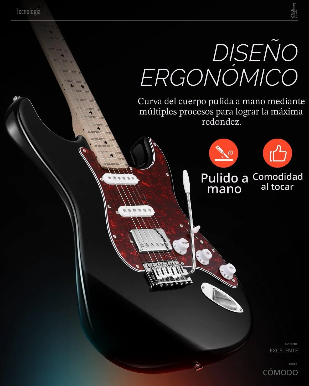 Donner Guitarra Electrica, Pack Guitarra Electrica de Tamaño Completo HSS Pickup Coil Split, Kit Guitarras Eléctricas con Amplificador, Accessories, DST-152B Negro