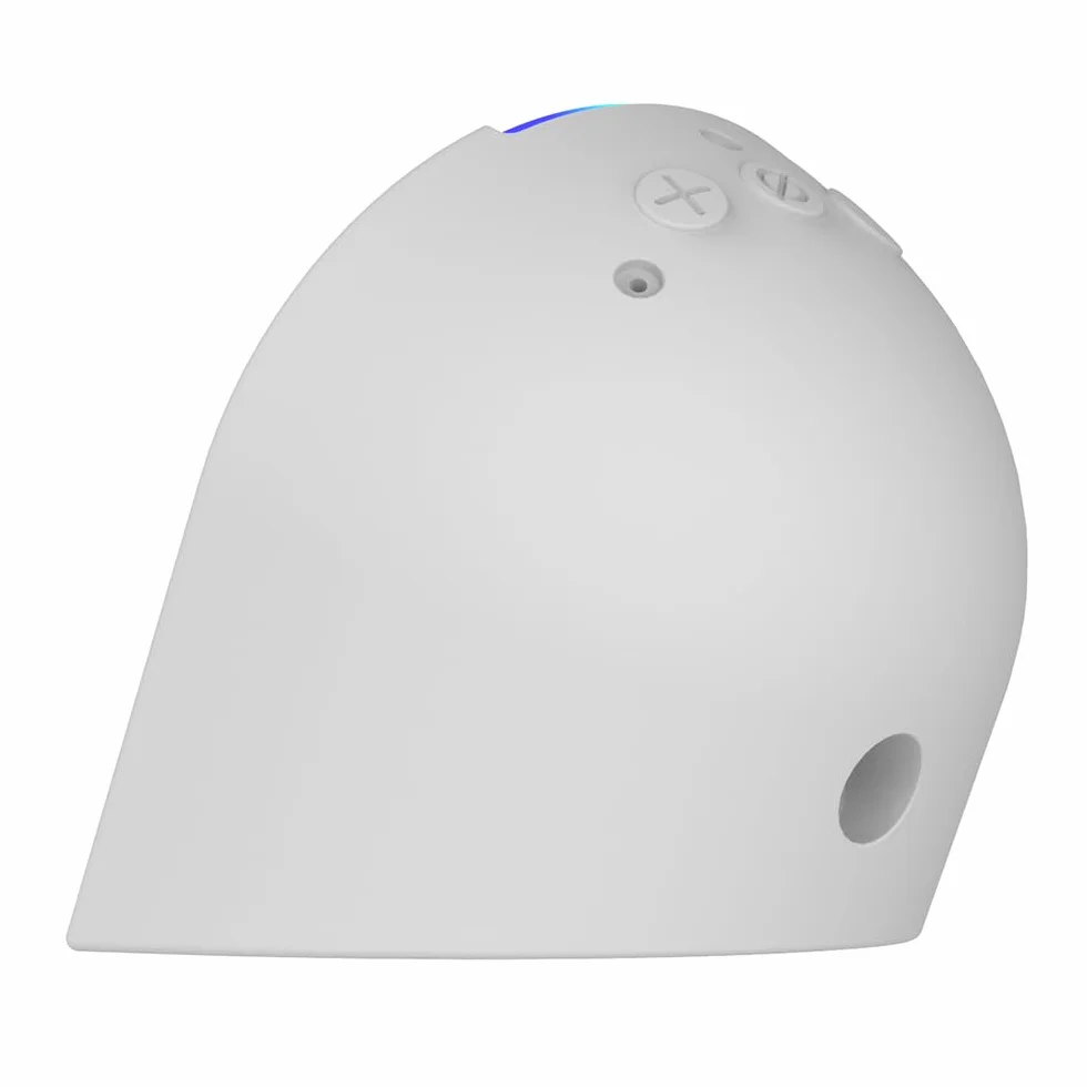 Fundas Protectora Silicona para Amazon Echo Pop 2023, Base Estable, 360° Protección, Ajuste Perfecto (Blanco)