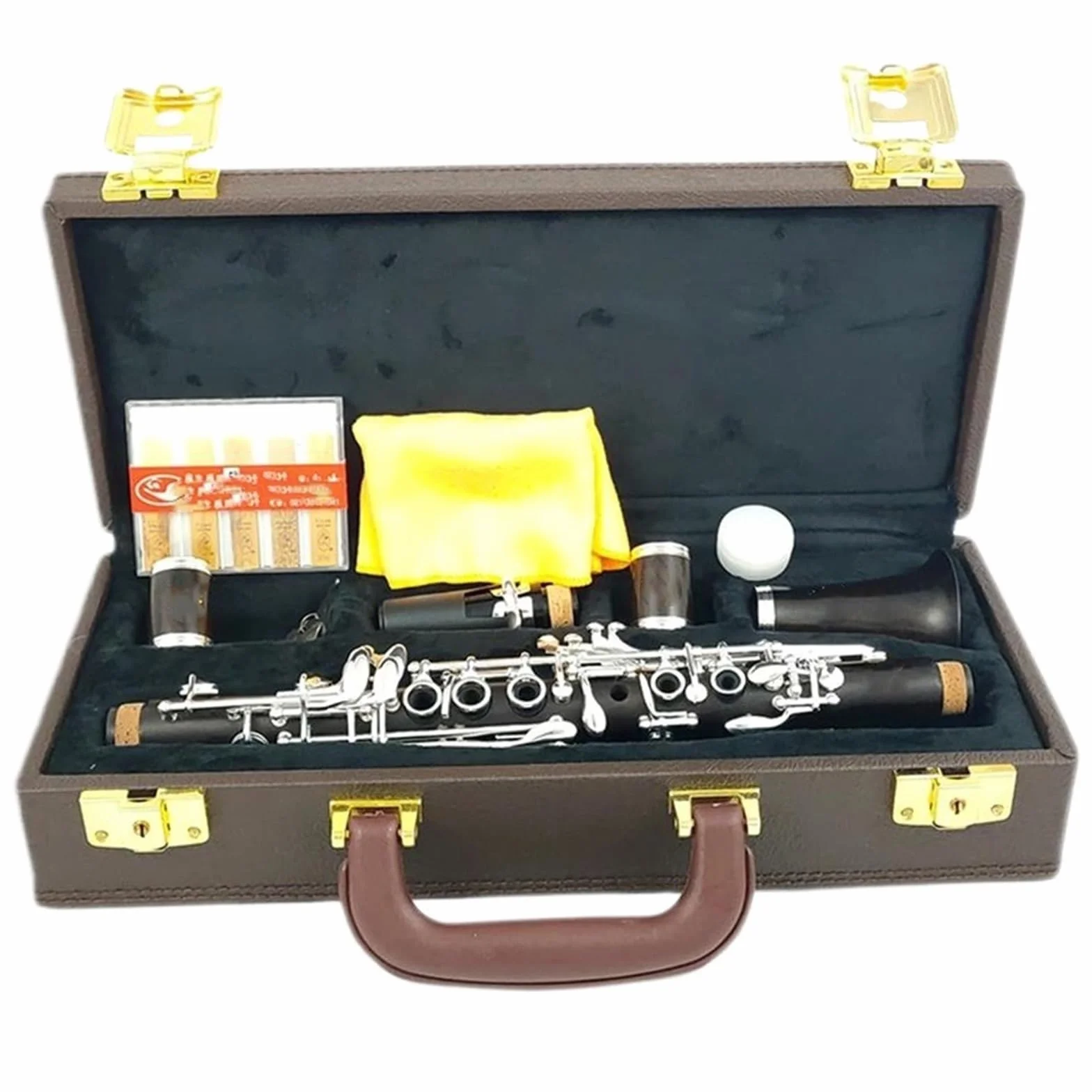 Clarinete Clarinete Ébano Eb Con Estuche Teclas Plateadas Instrumento De Madera ME1