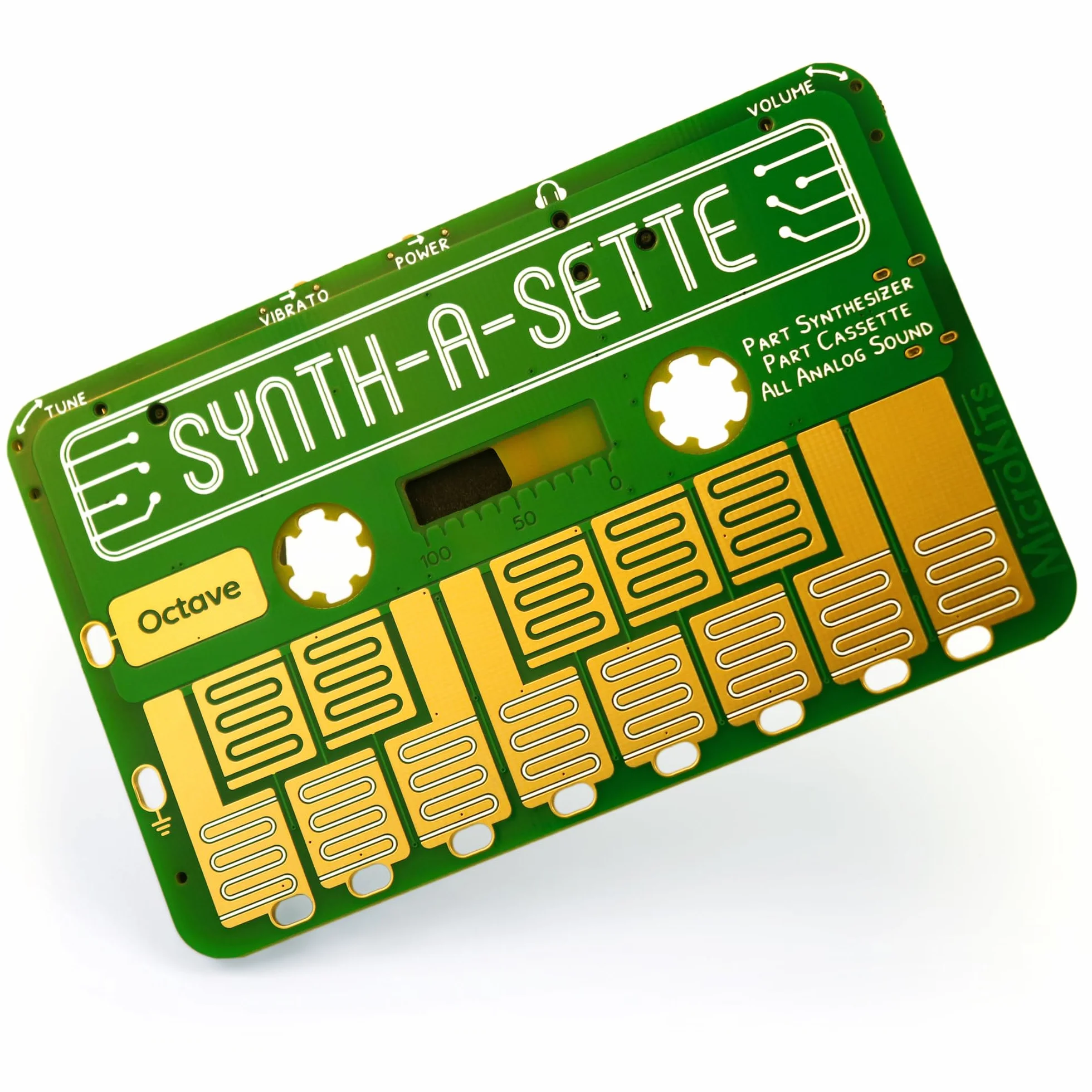 MicroKits Synth-a-Sette: crea tu propio teclado Banana con este sintetizador analógico de tamaño casete, SN1-KIT