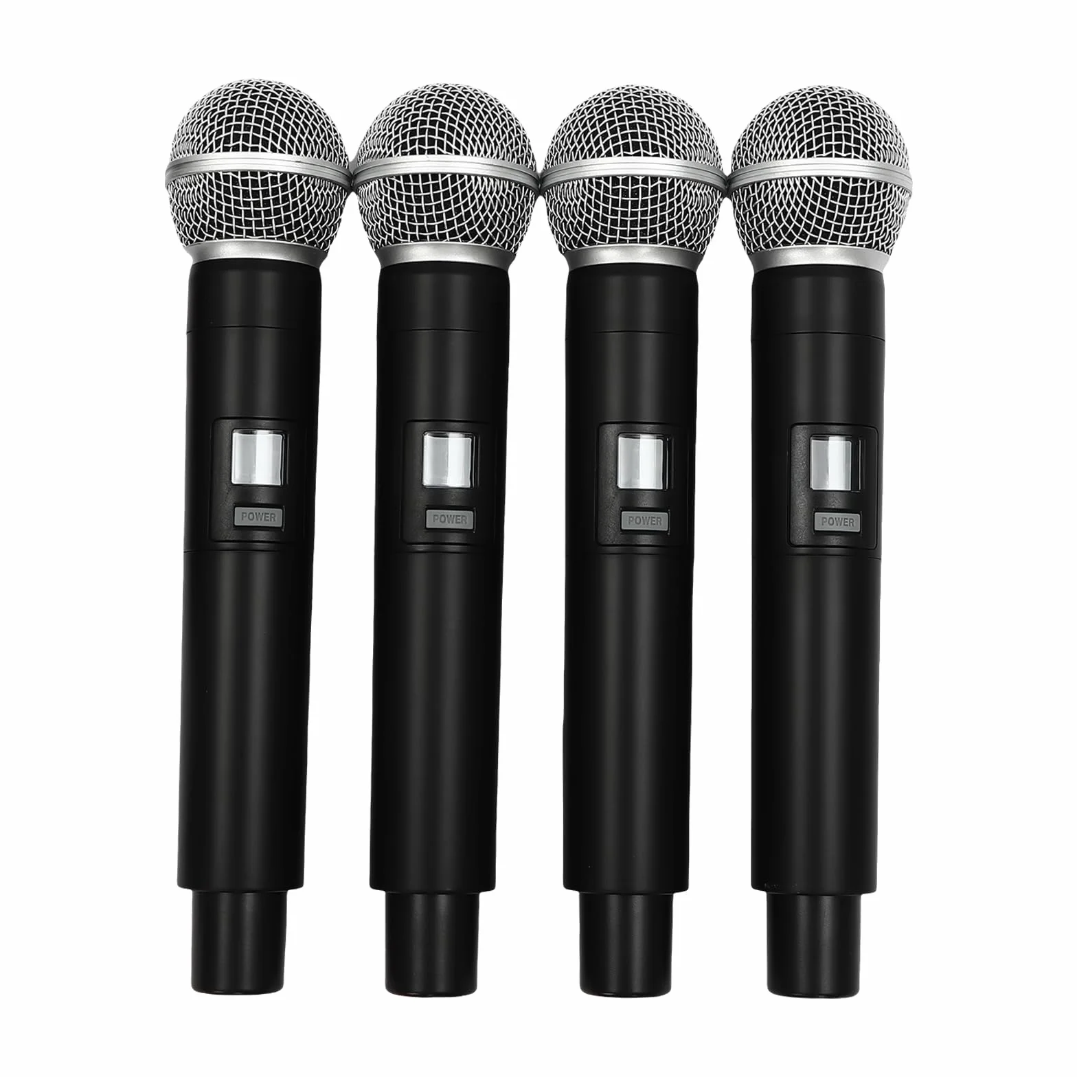 Set de micrófono inalámbrico de 4 Canales con micrófono, Receptor de Metal, para Karaoke, Fiesta, Iglesia, DJ, Boda, Clase, micrófono inalámbrico